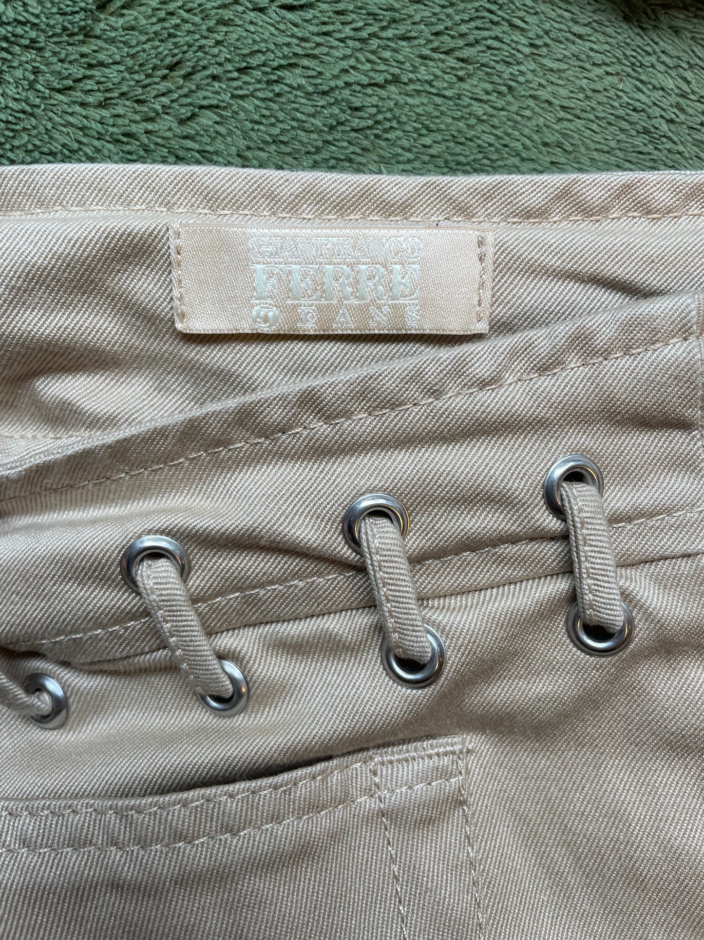Gianfranco Ferre 90's beige laced up trousers