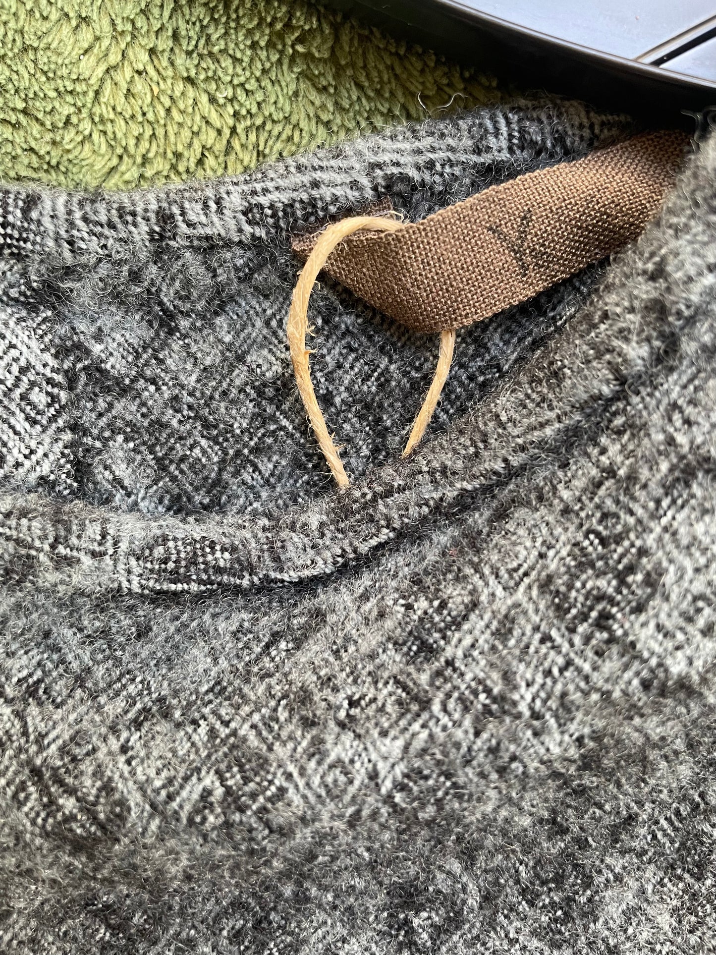 Y's 2000's wool blue-grey cropped wide wool sweater