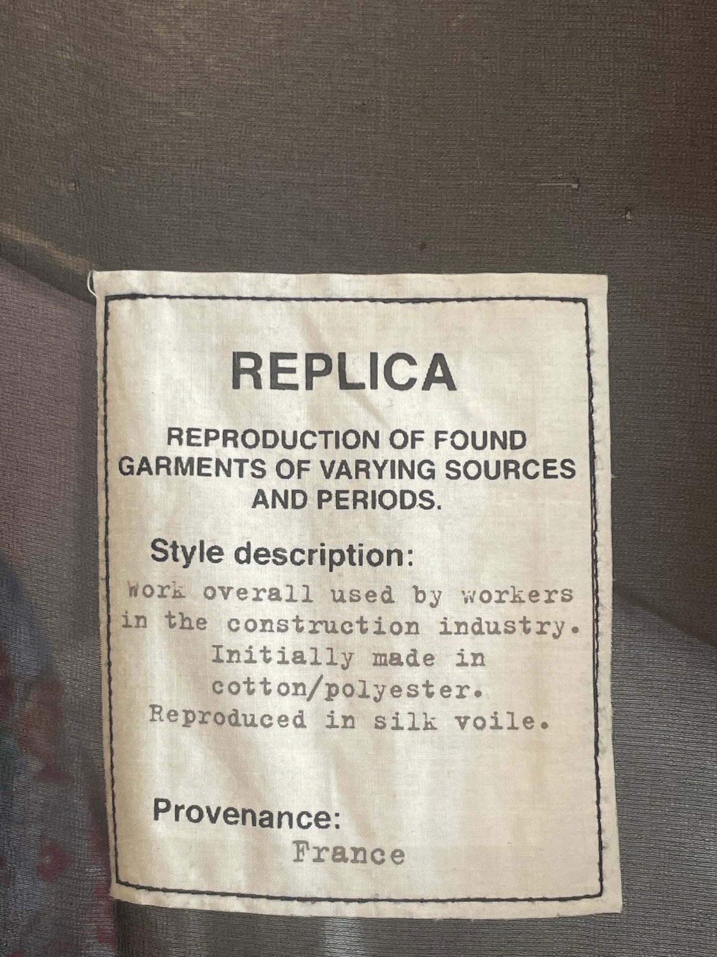 Martin Margiela Replica SS 2001 Reproduction of a work overall