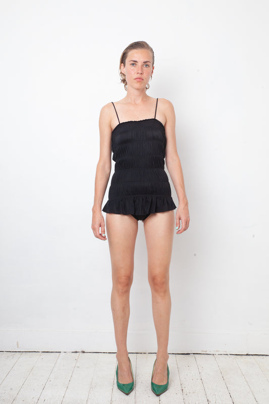 Laura Biagotti 90's black ruffled bodysuit