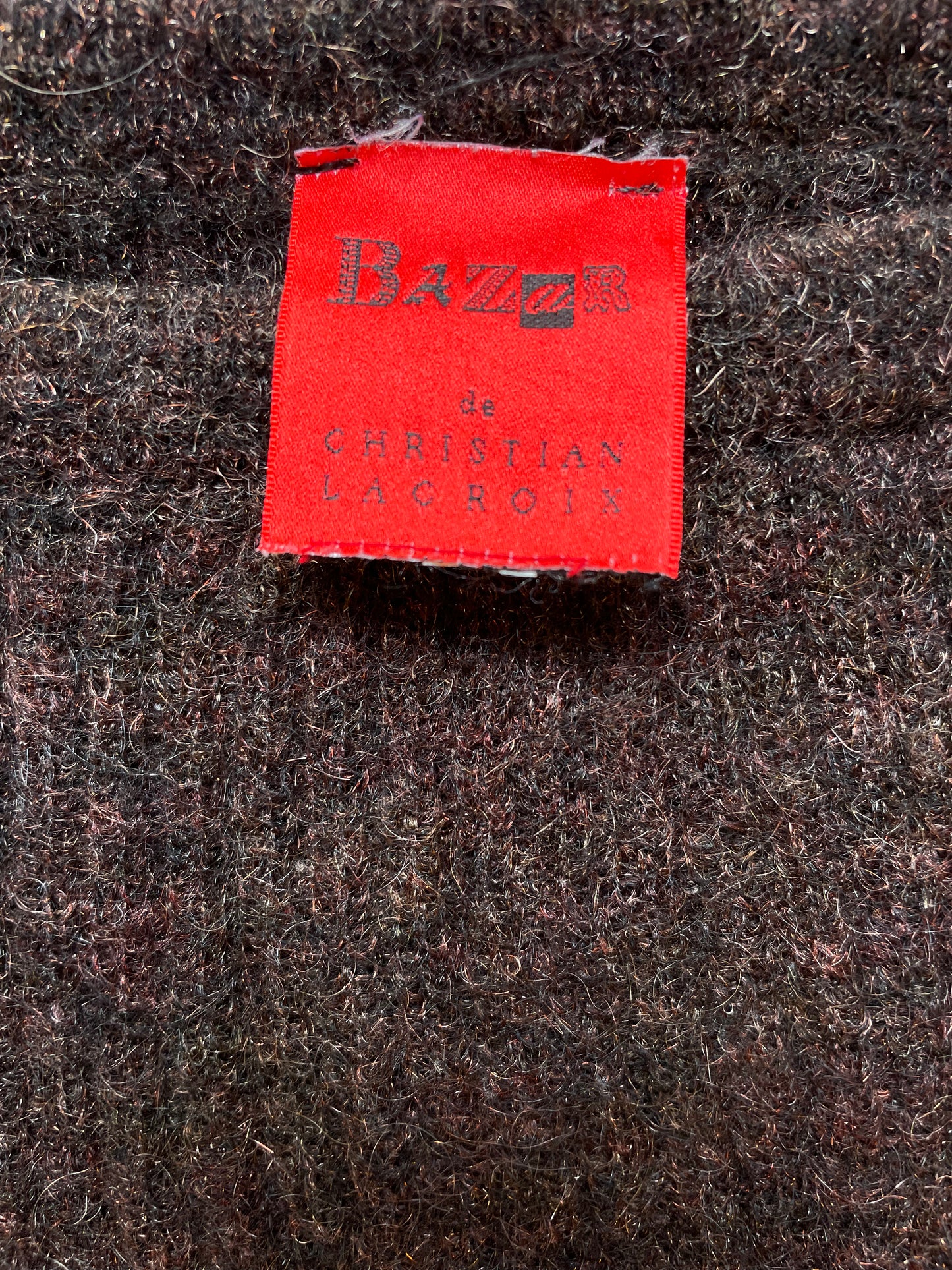 Christian Lacroix Bazar 90's brown wool knit skirt with sequins