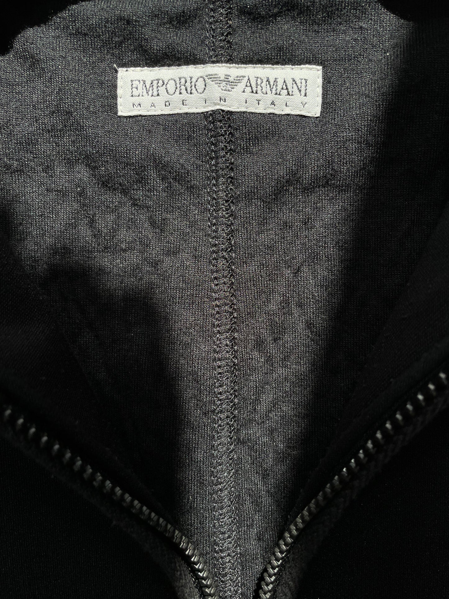 Emporio Armani black nylon zipper sleeveless vest