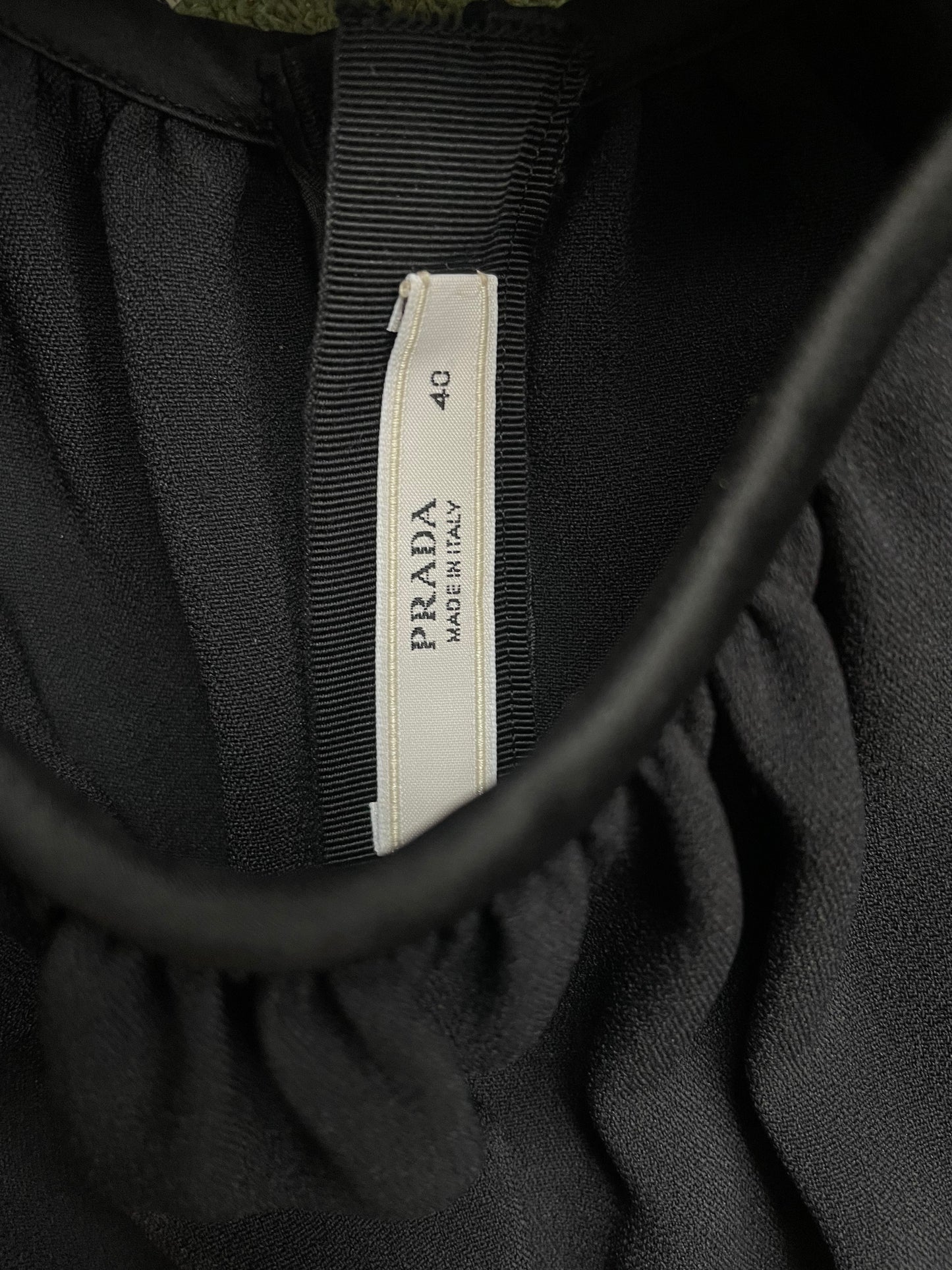 Prada SS 2009 black minidress with attached silk sheer shawls