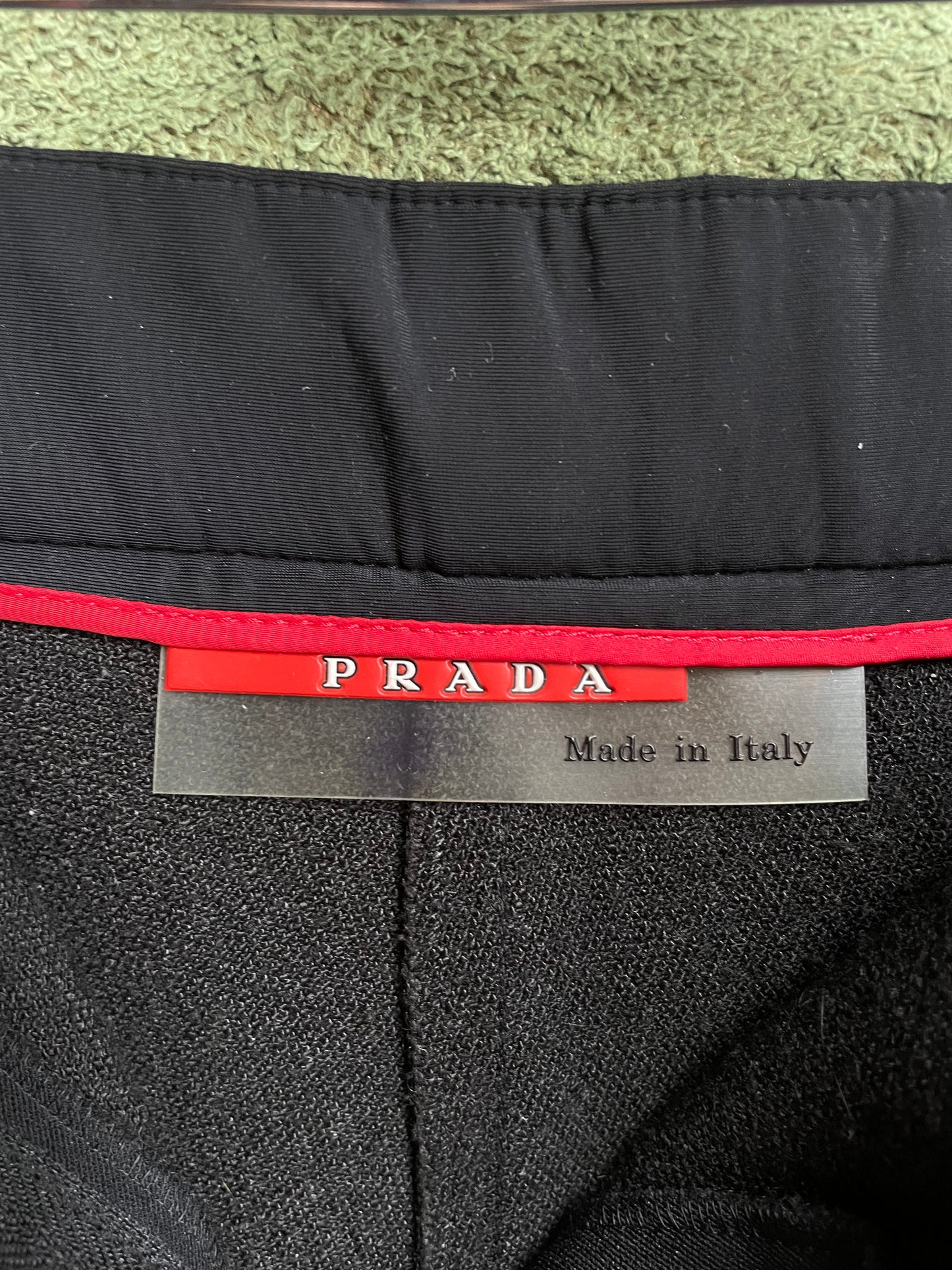 Prada 2000's futuristic black flared nylon trousers