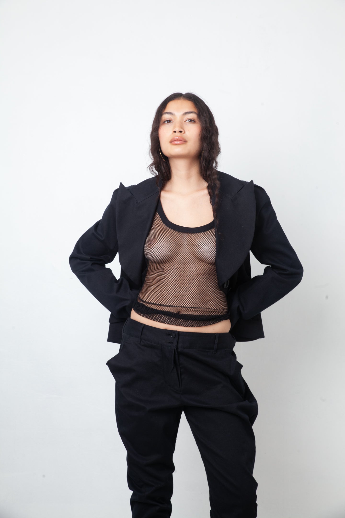 Dsquared2 2020's black fishnet tanktop