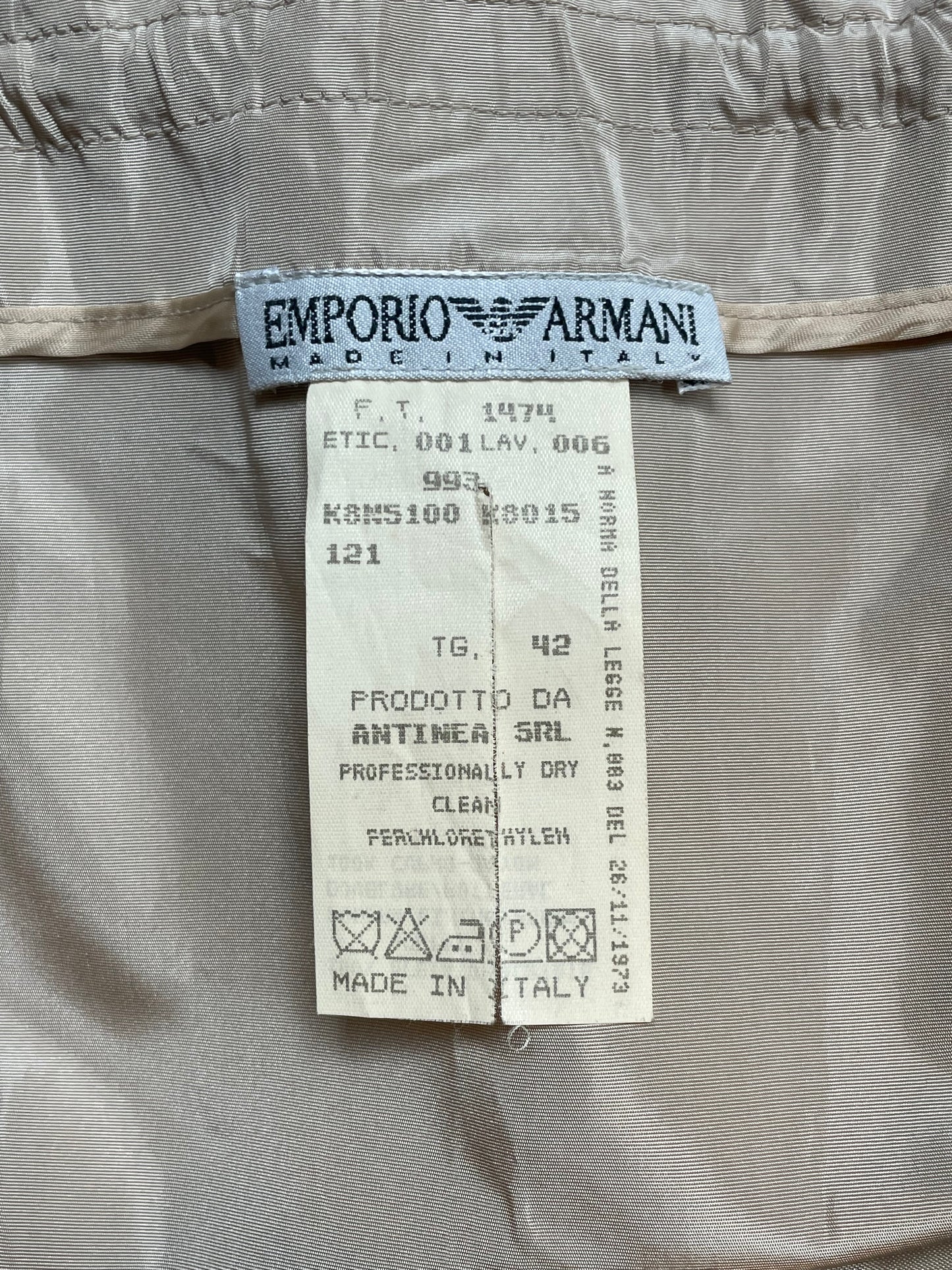 Emporio Armani 2000s silky beige long skirt