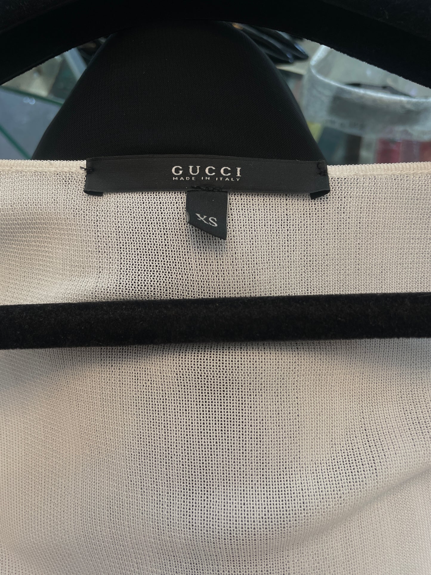 Gucci 2000's white viscose top with laced up sleeves