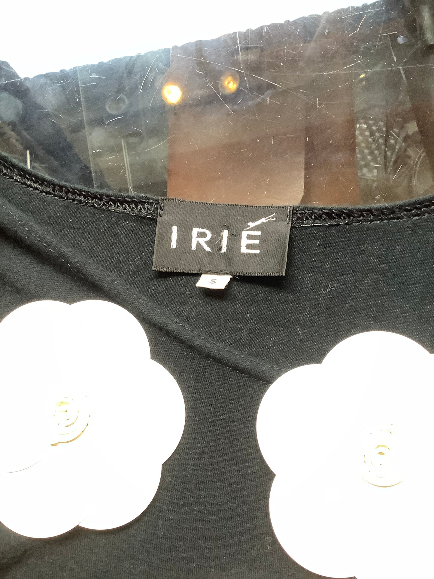 IRIÉ 2000's 3D white plastic flower black tube dress