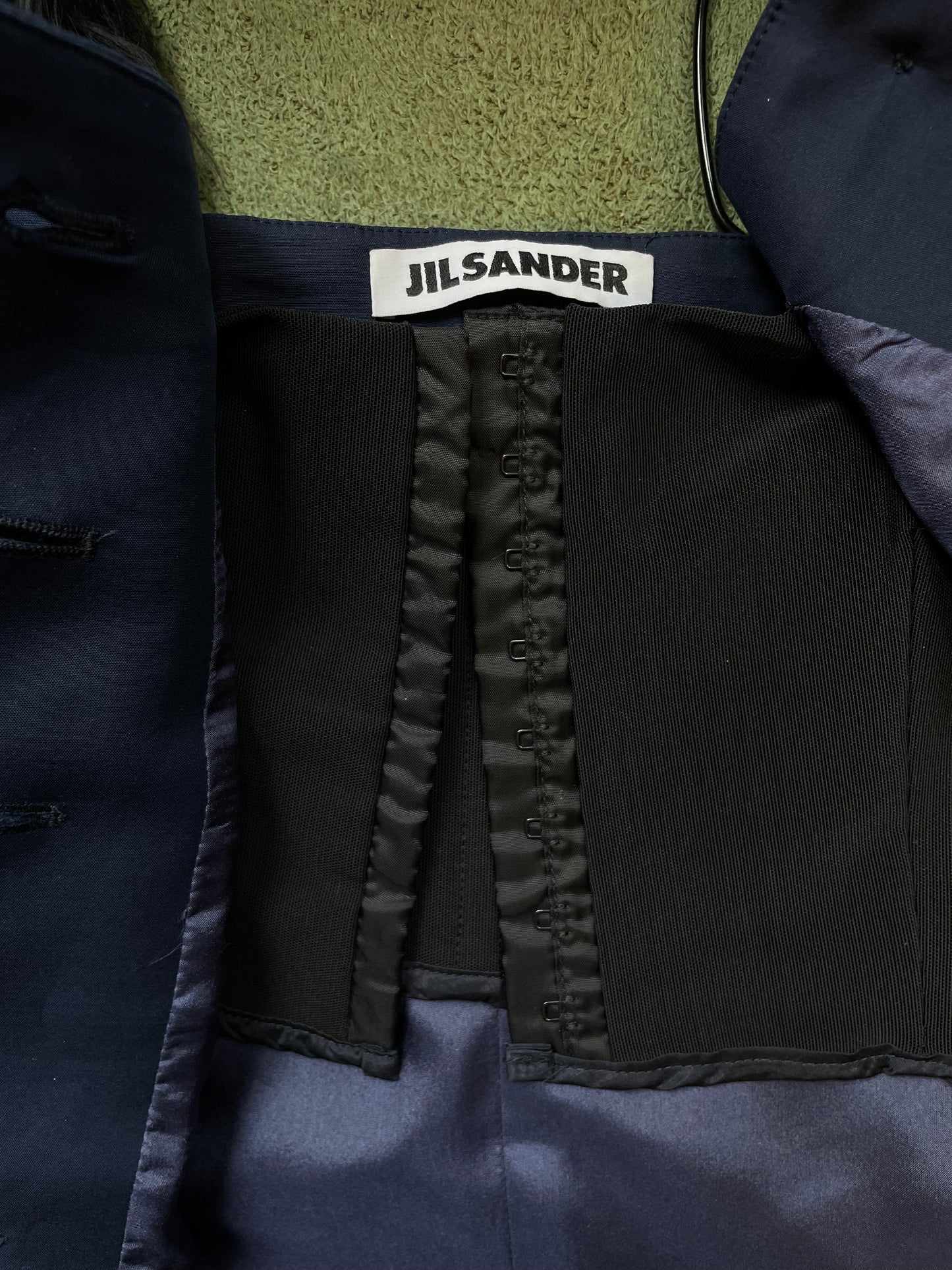 Jil Sander SS 2008 dark blue corset pantsuit