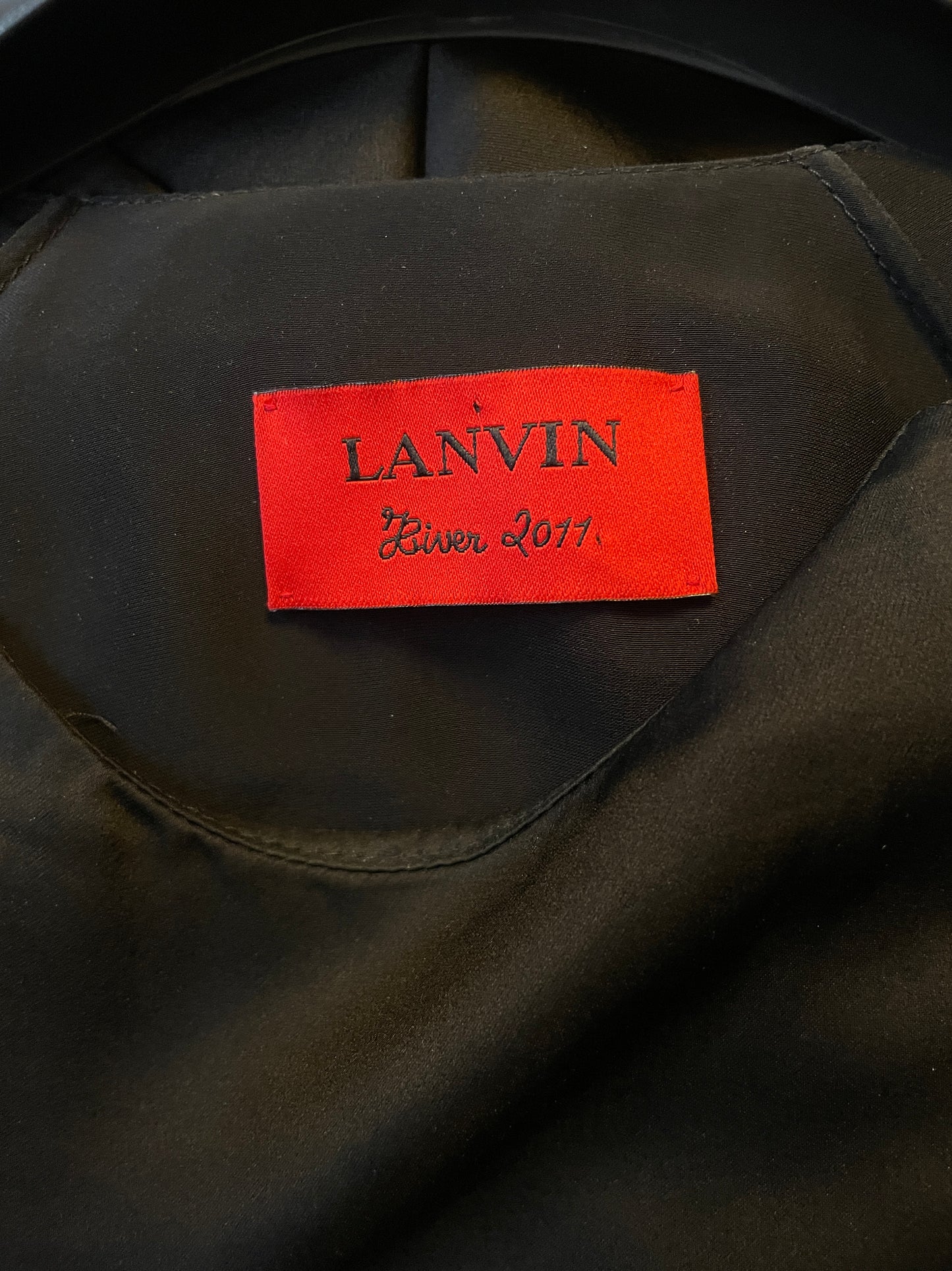 Lanvin Fall 2011 black silk dress with cape