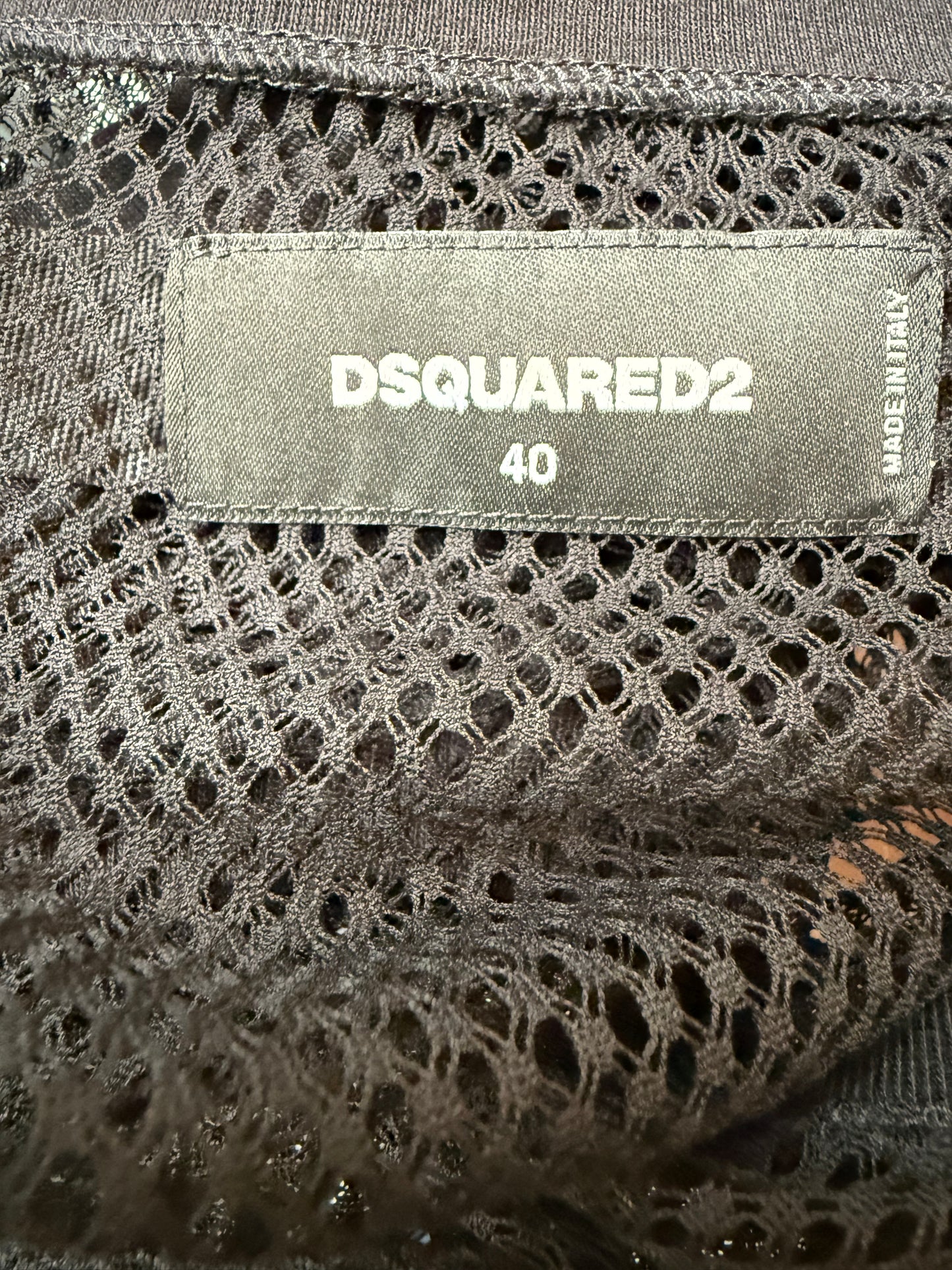 Dsquared2 2020's black fishnet tanktop