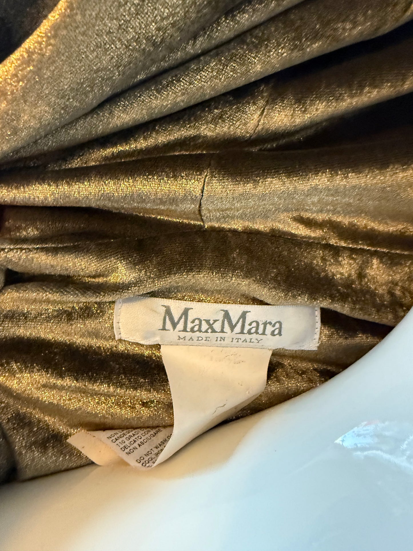 Max Mara 2000's golden hooded sweater dress