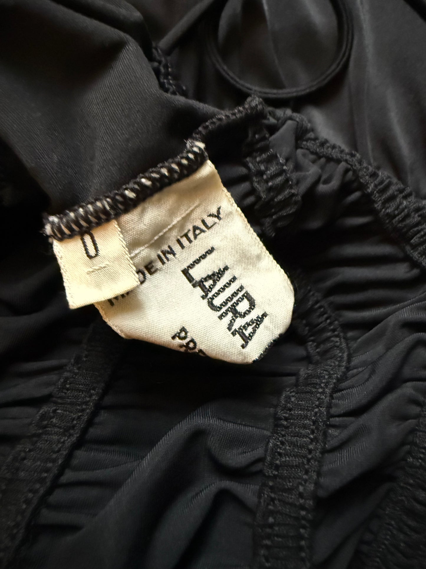 Laura Biagotti 90's black ruffled bodysuit