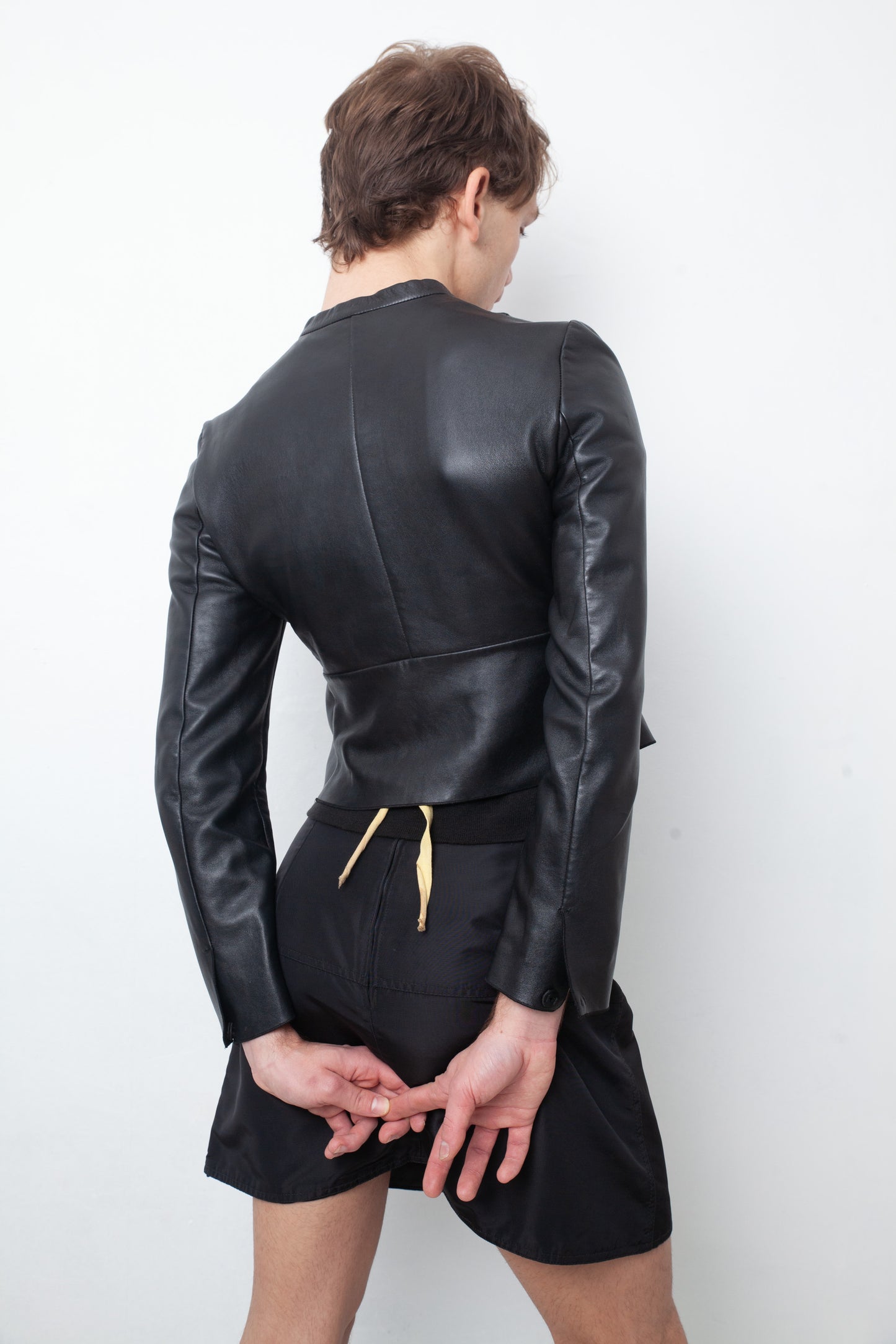 Prada Linea Rossa 2009 fitted black leather jacket