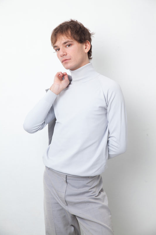 Miu Miu 2000's powder blue balloon shaped turtleneck
