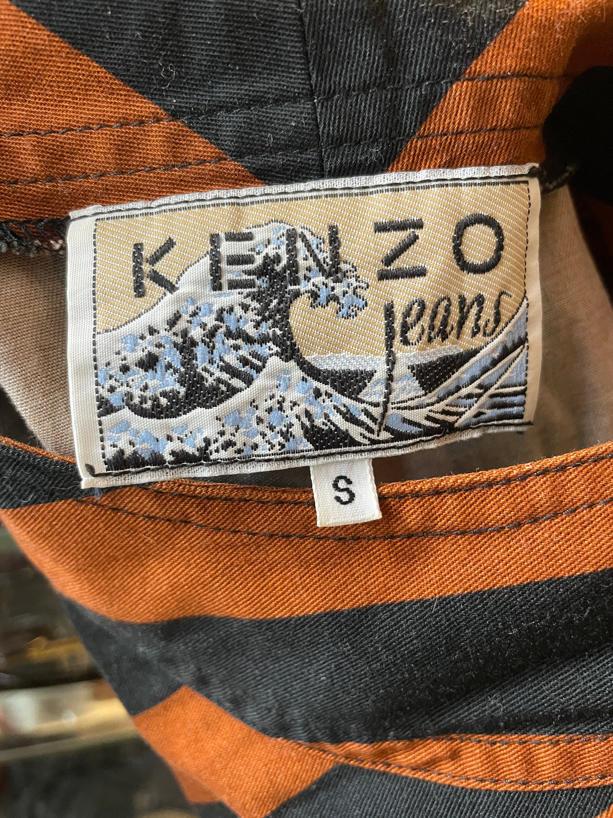 Kenzo 90's striped brown and black halter top