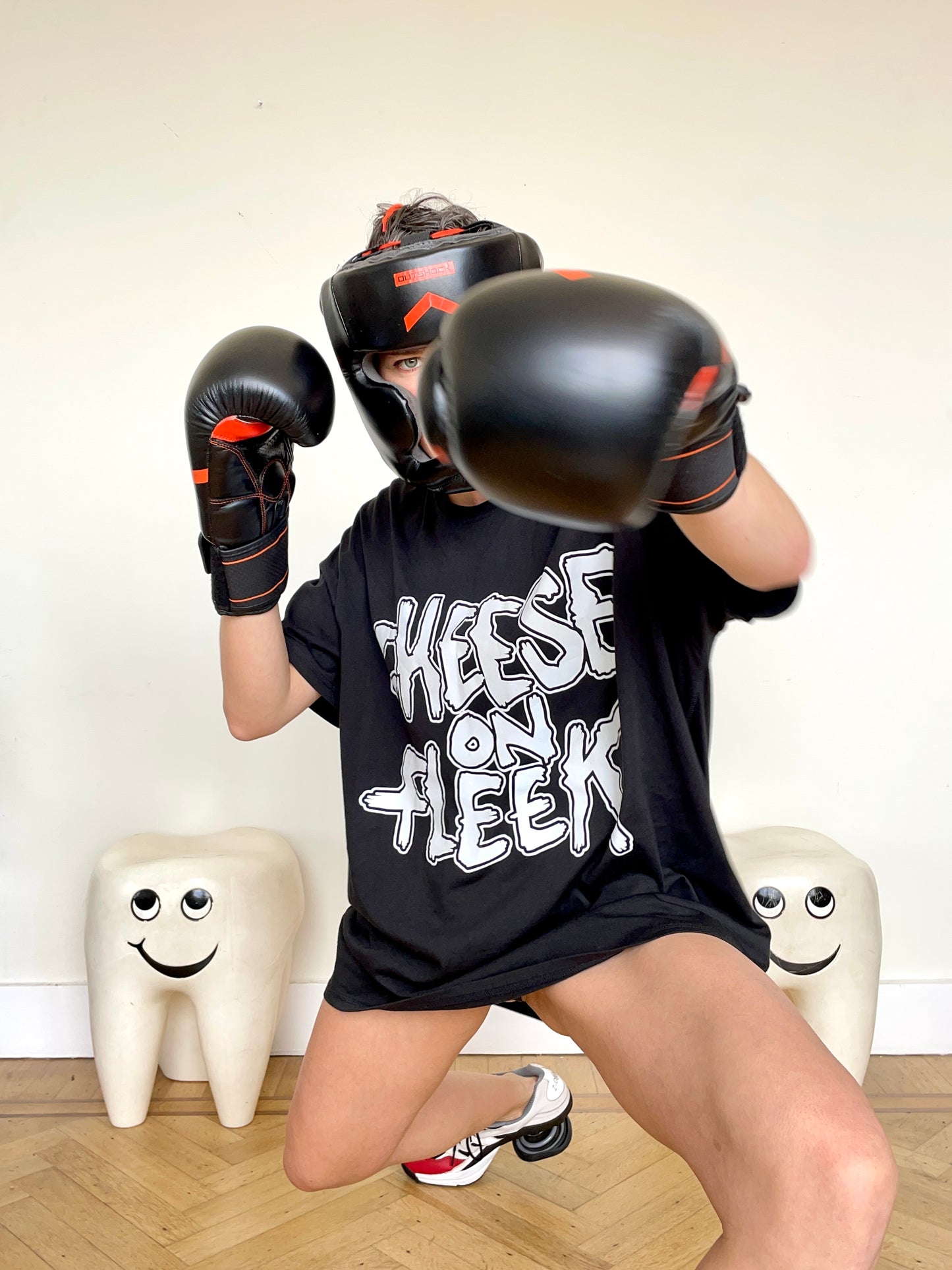 Jean-Paul Lespagnard "Cheese on Fleek" black cotton oversize t-shirt
