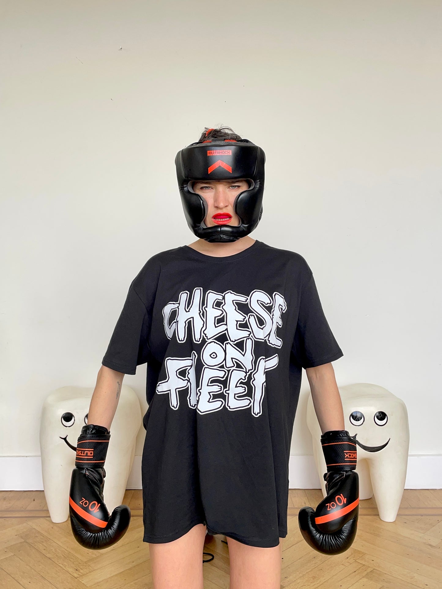 Jean-Paul Lespagnard "Cheese on Fleek" black cotton oversize t-shirt