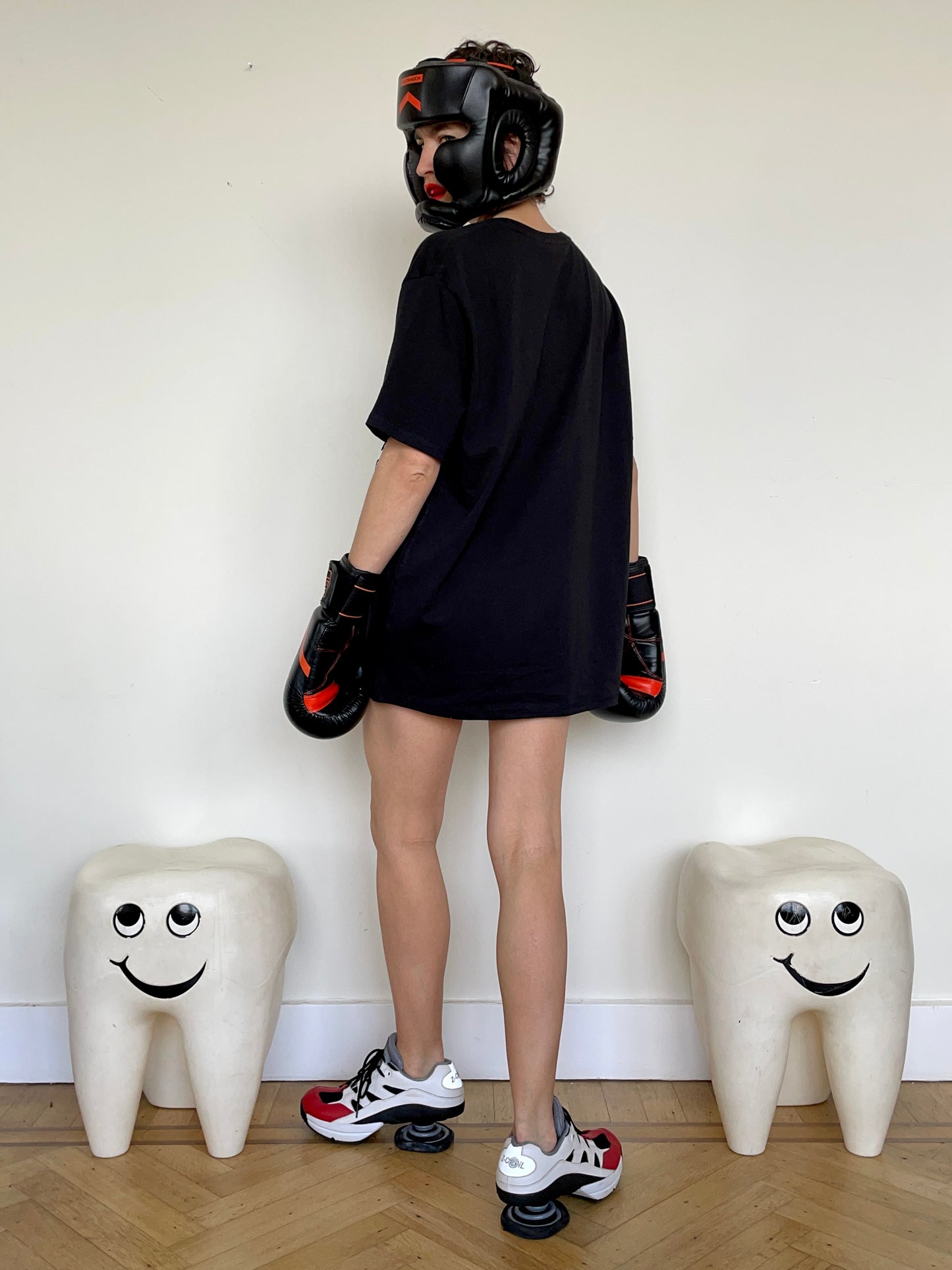 Jean-Paul Lespagnard "Cheese on Fleek" black cotton oversize t-shirt