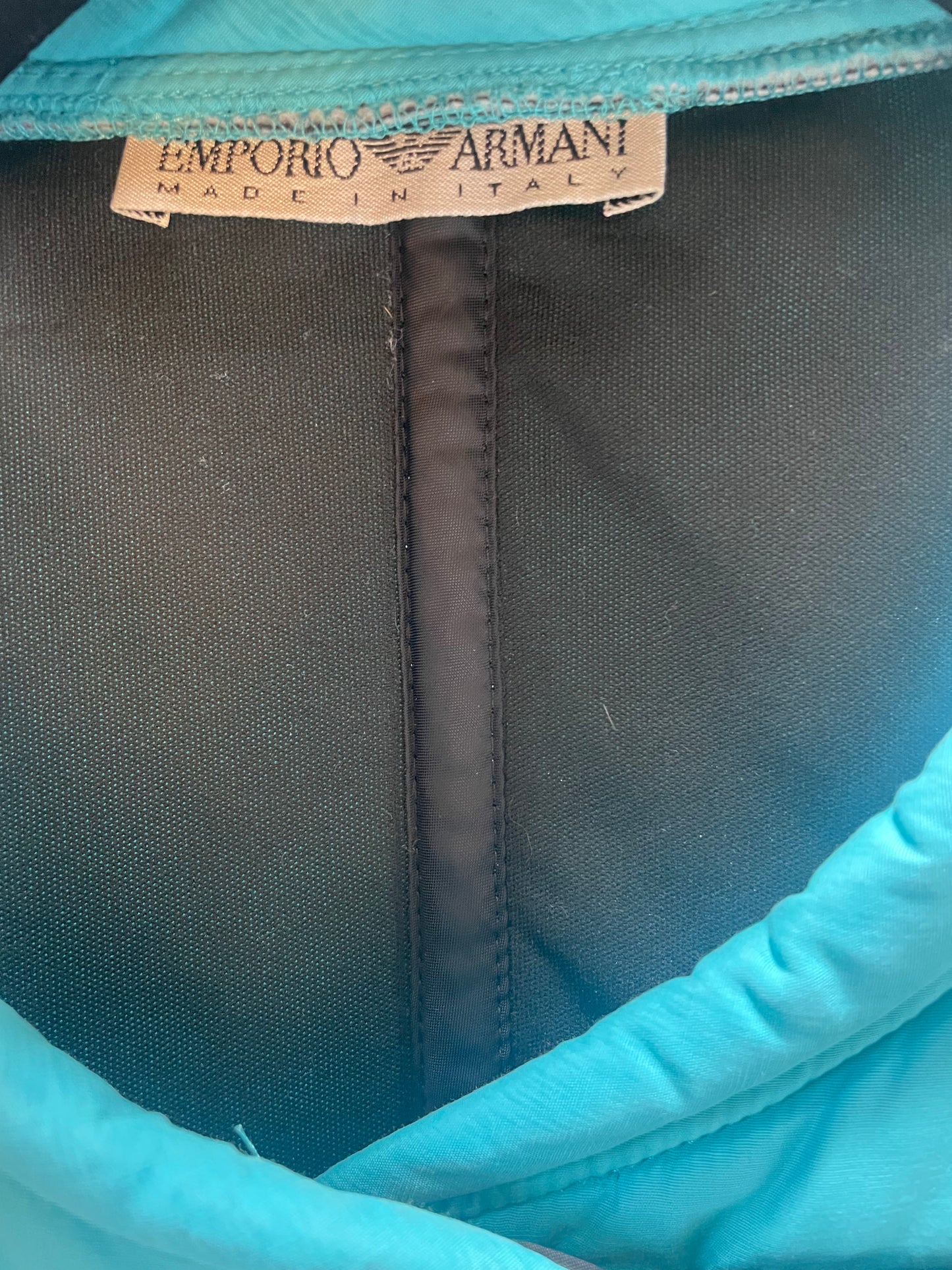 Emporio Armani SS 2000 turquoise nylon padded bodywarmer