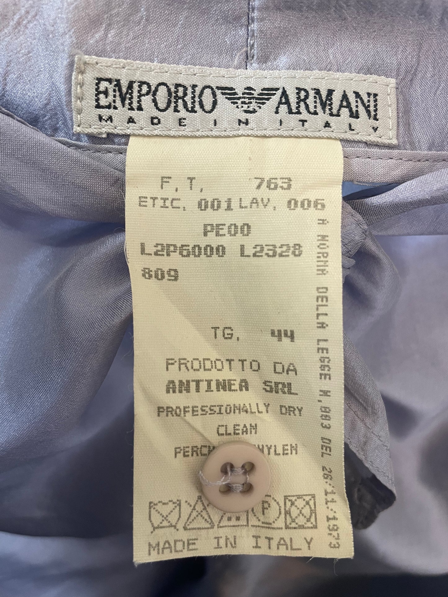 Emporio Armani SS 2000 silk lilac trousers