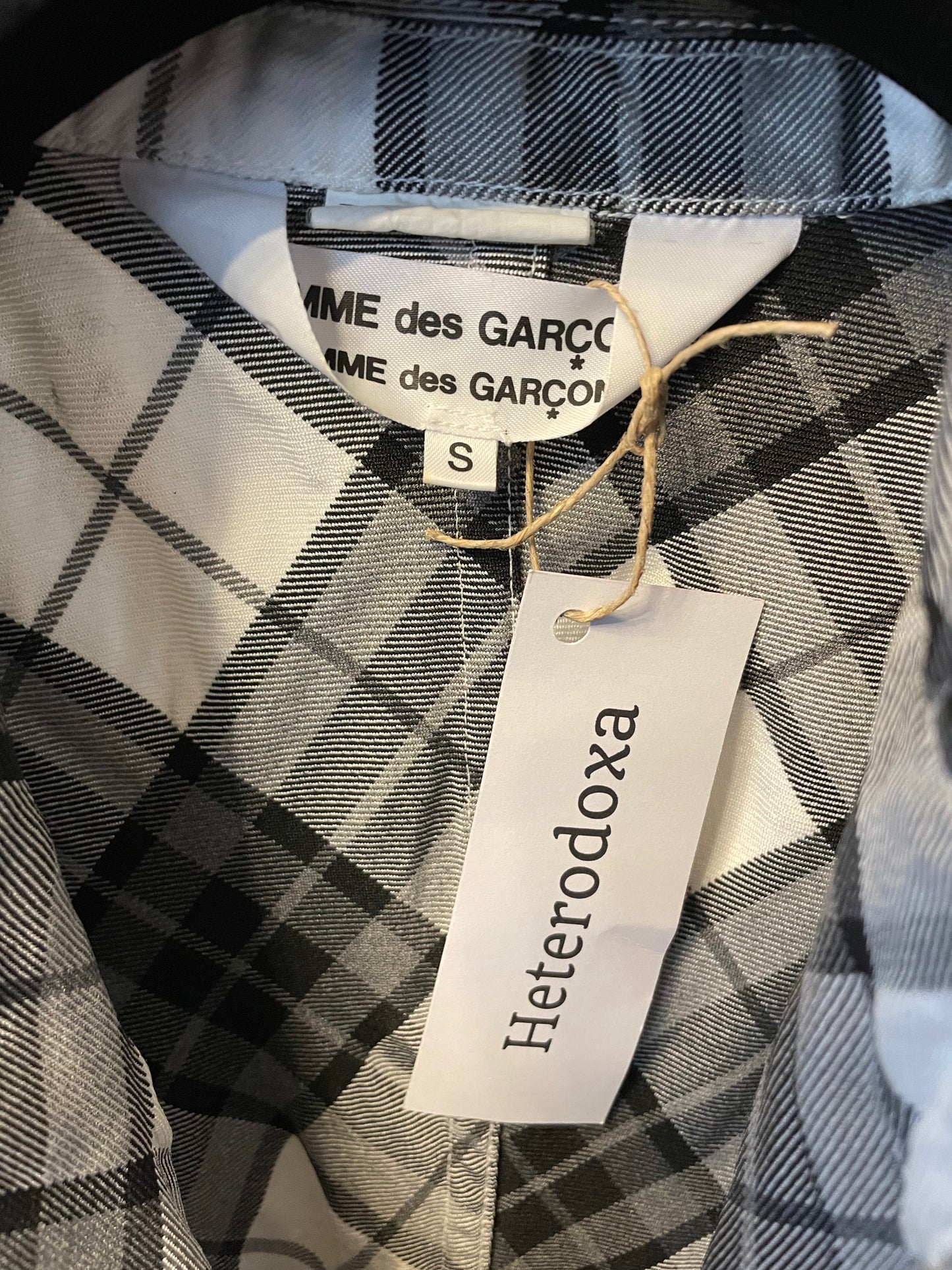 Comme des Garçons AD2010 checkered wrinkled black, grey and white jacket
