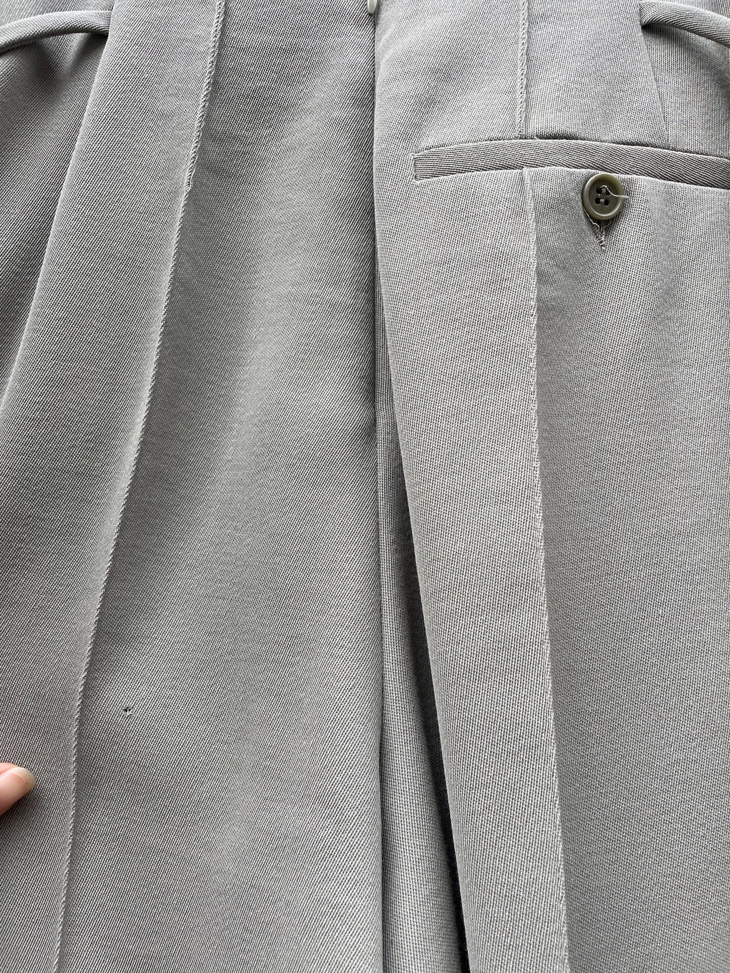Emporio Armani 90's grey wool high waist trousers with ribbons