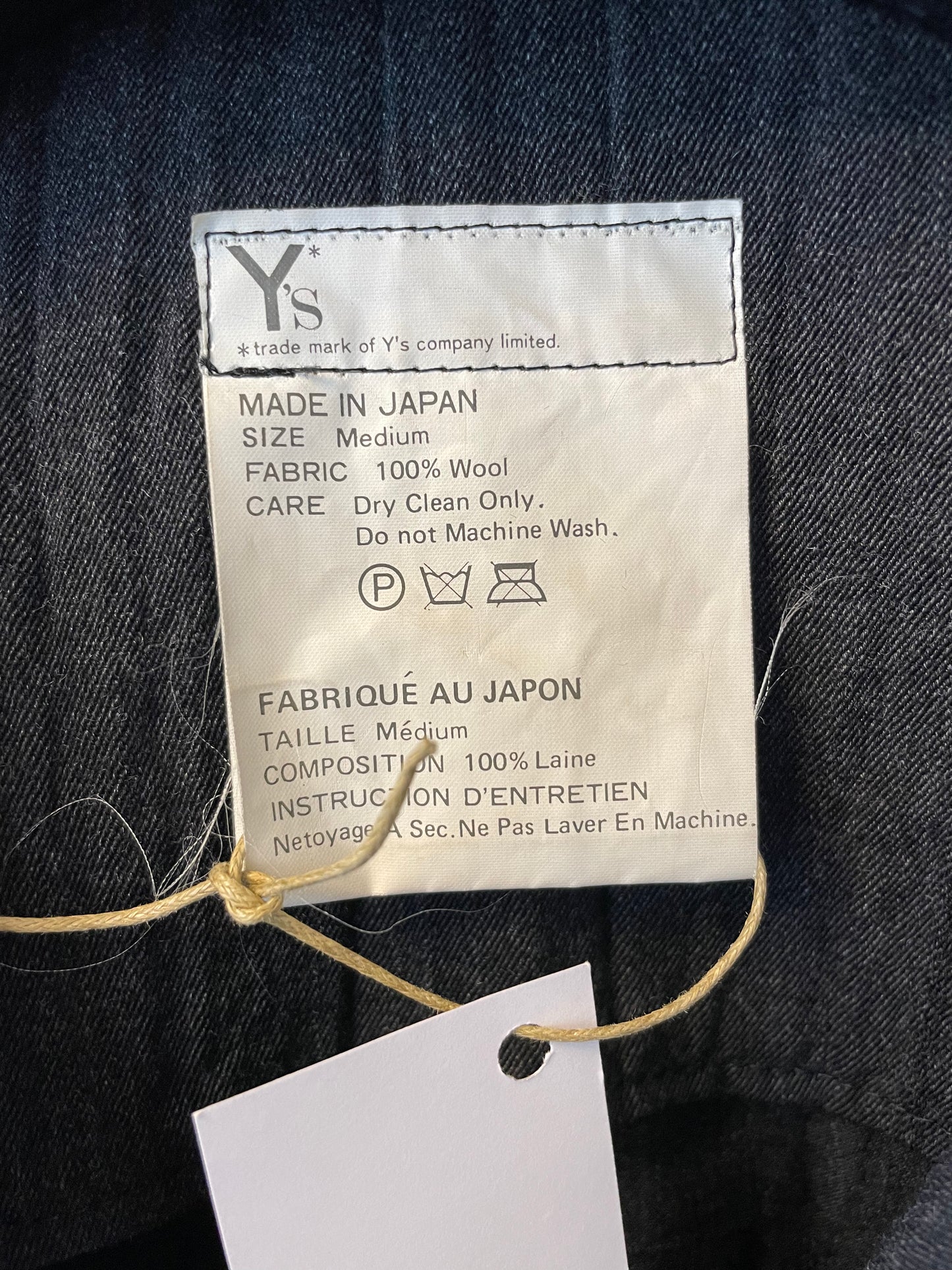 Yohji Yamamoto Y's 90's grey wrinkled wool wide collar blazer