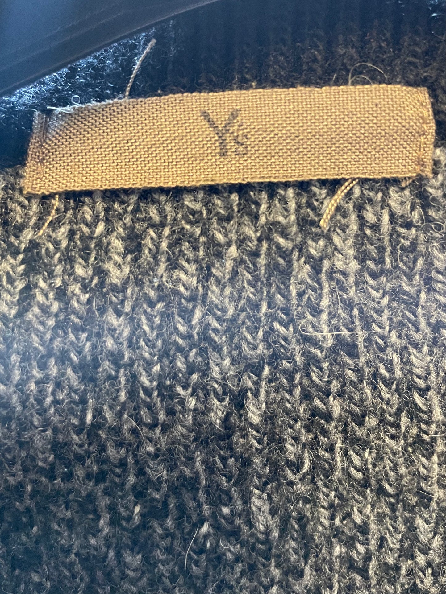 Y’s 90s grey and black knit double breasted cardigan