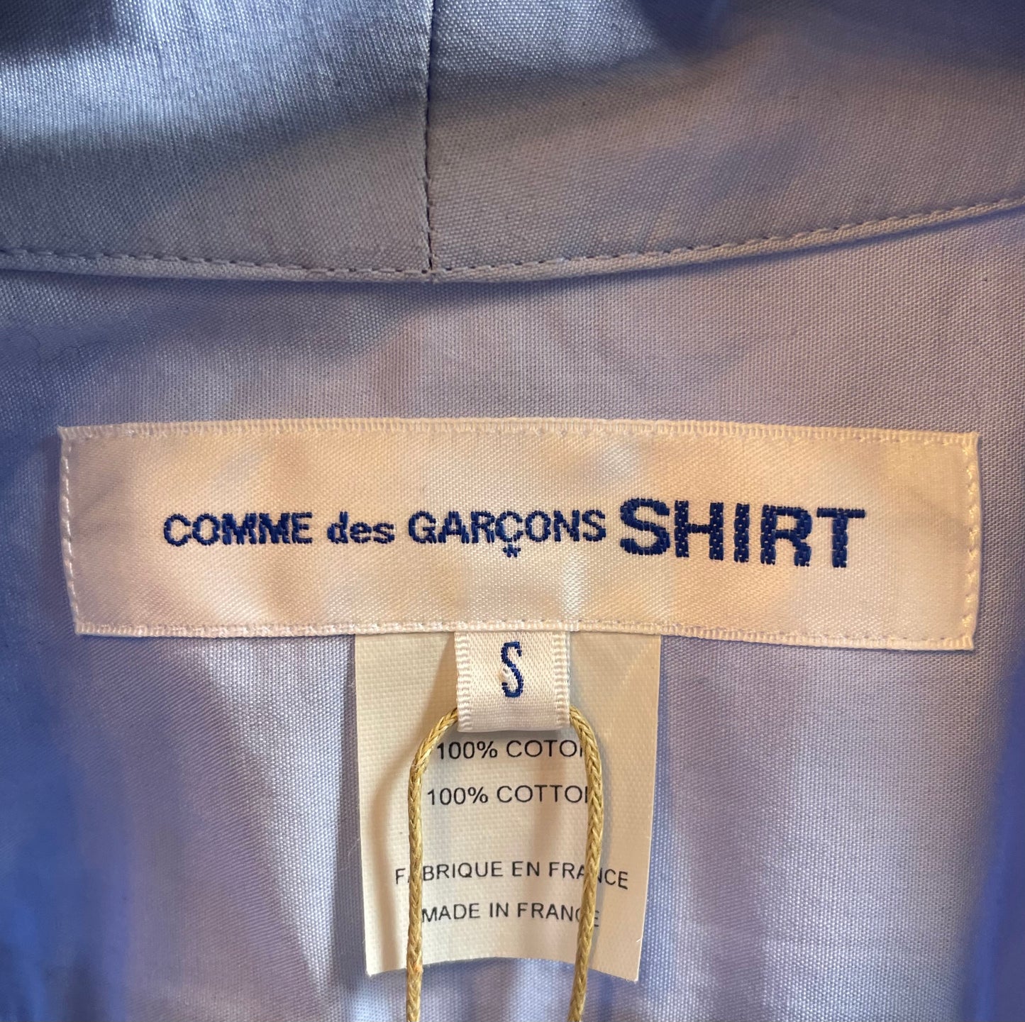 Comme des Garçons 2000's light blue cotton shirt with stitched collar