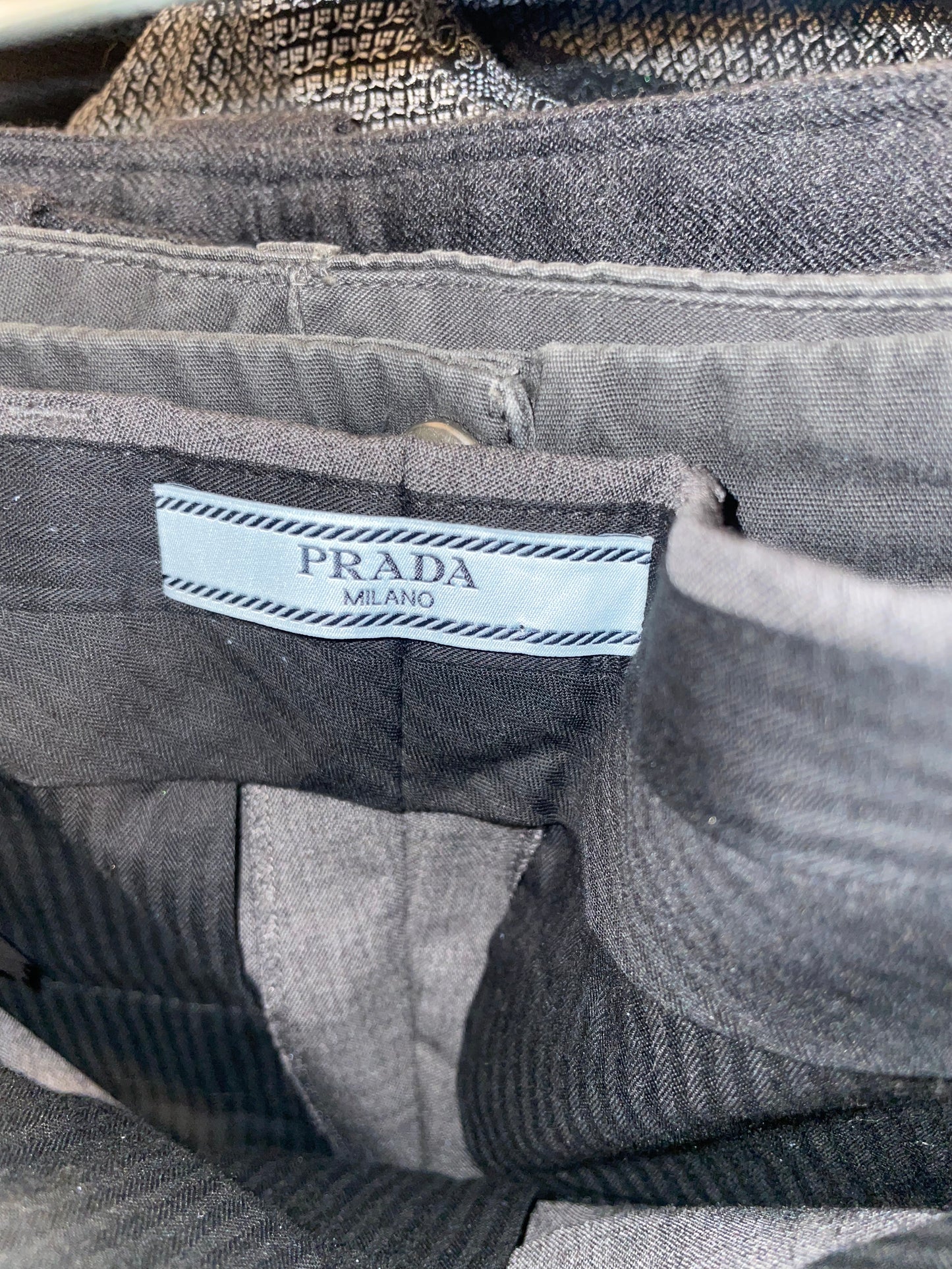 Prada 2017 grey wool straight trousers
