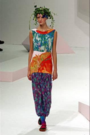 Issey Miyake SS 2002 multicolor draped skirt