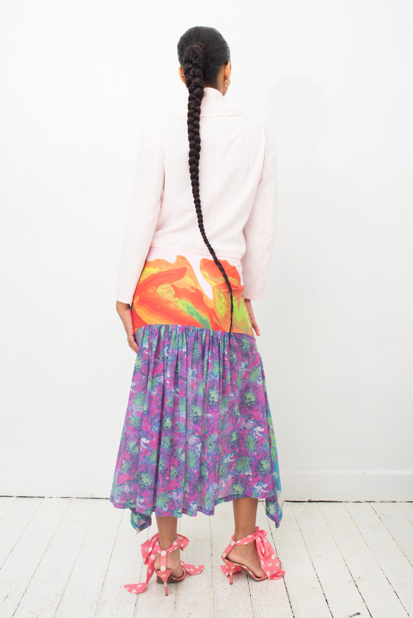 Issey Miyake SS 2002 multicolor draped skirt