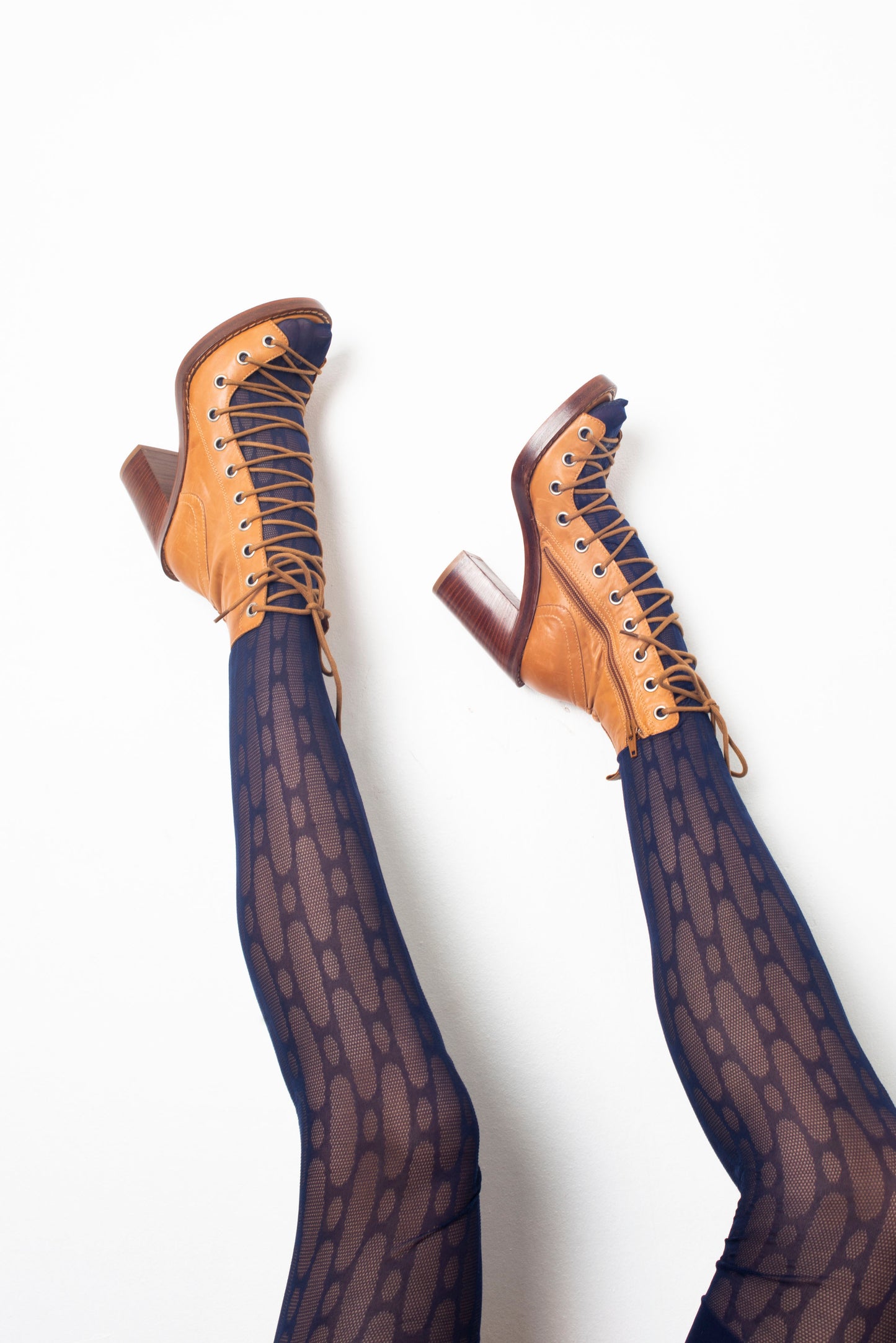 Ann Demeulemeester laced caramel heels size 36