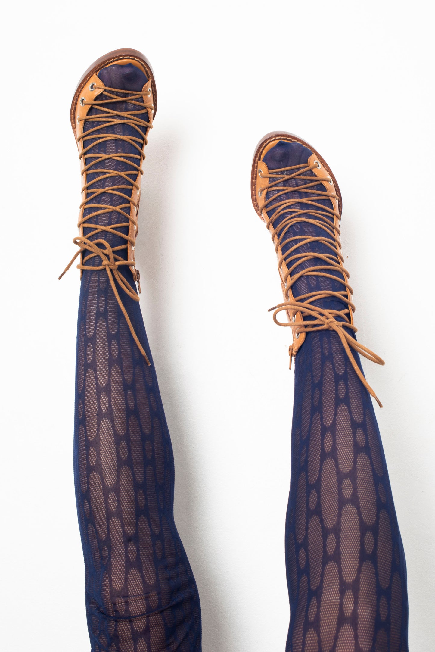 Ann Demeulemeester laced caramel heels size 36