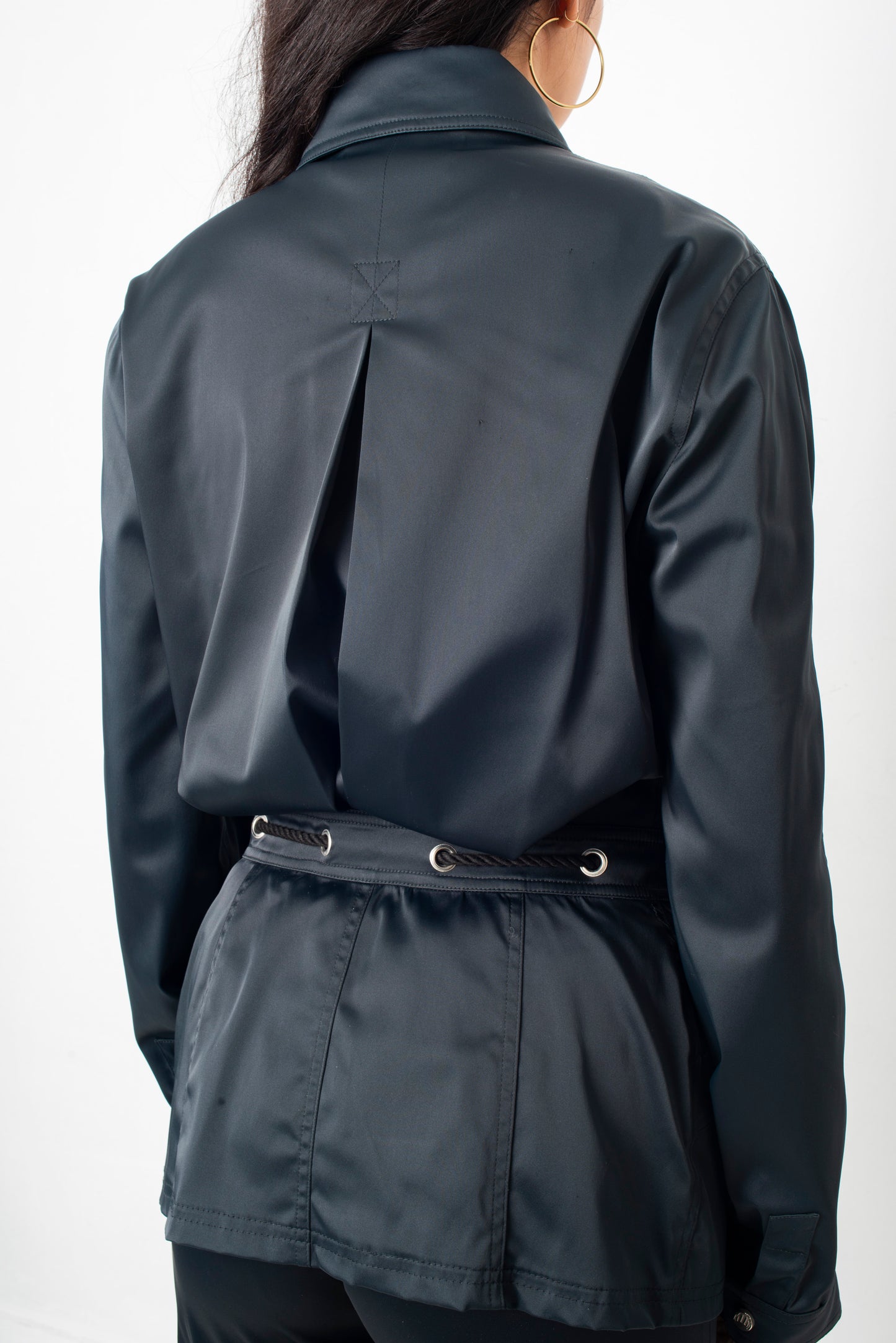 Thierry Mugler 90's green-blue shiny pantsuit