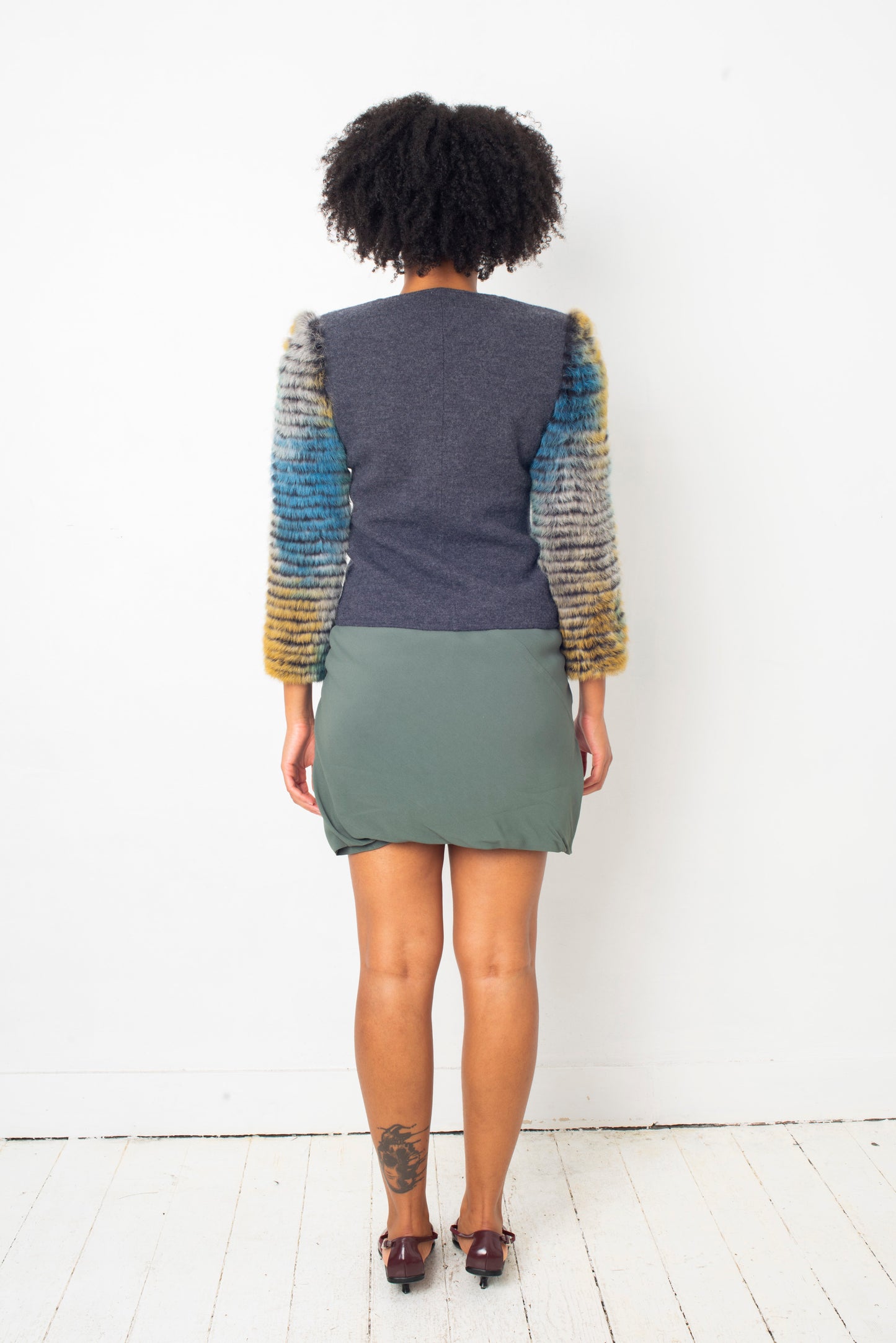 Rick Owens SS 2011 "Anthem" sage green mini short/skirt