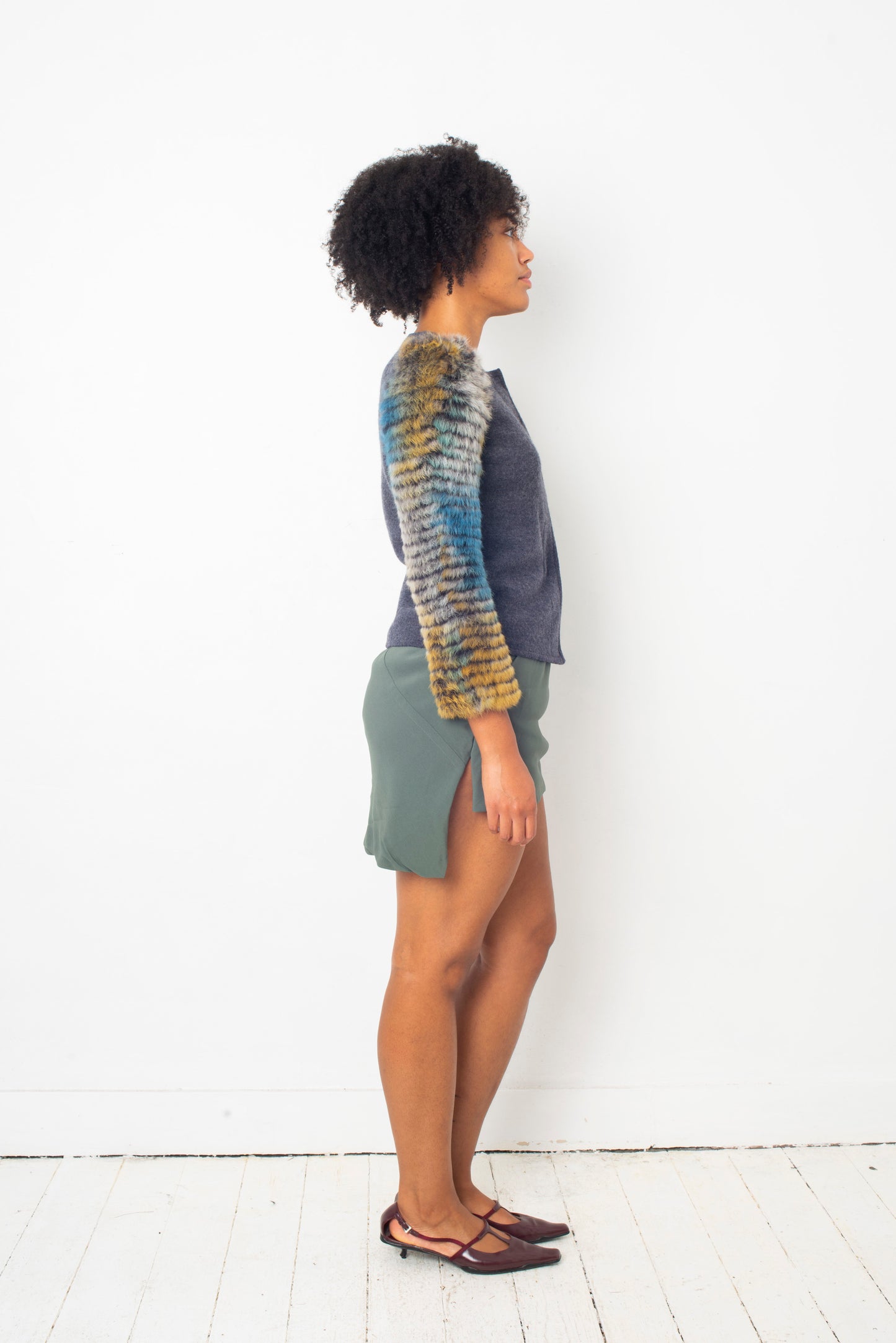 Rick Owens SS 2011 "Anthem" sage green mini short/skirt