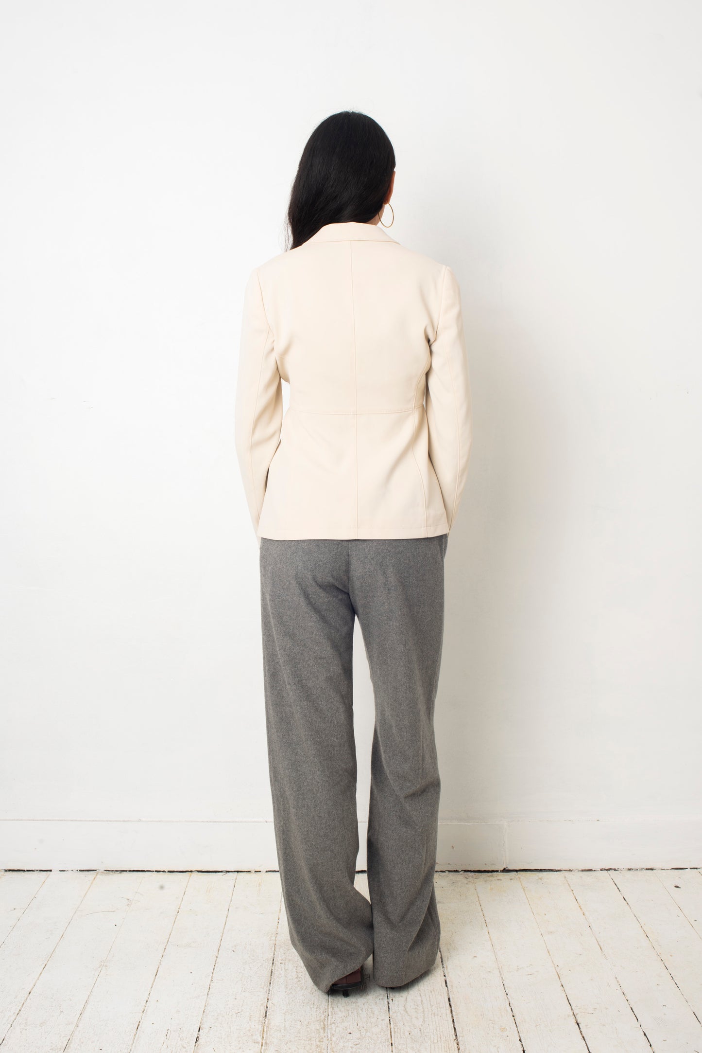 Prada 2000's cream blazer with leather string closure