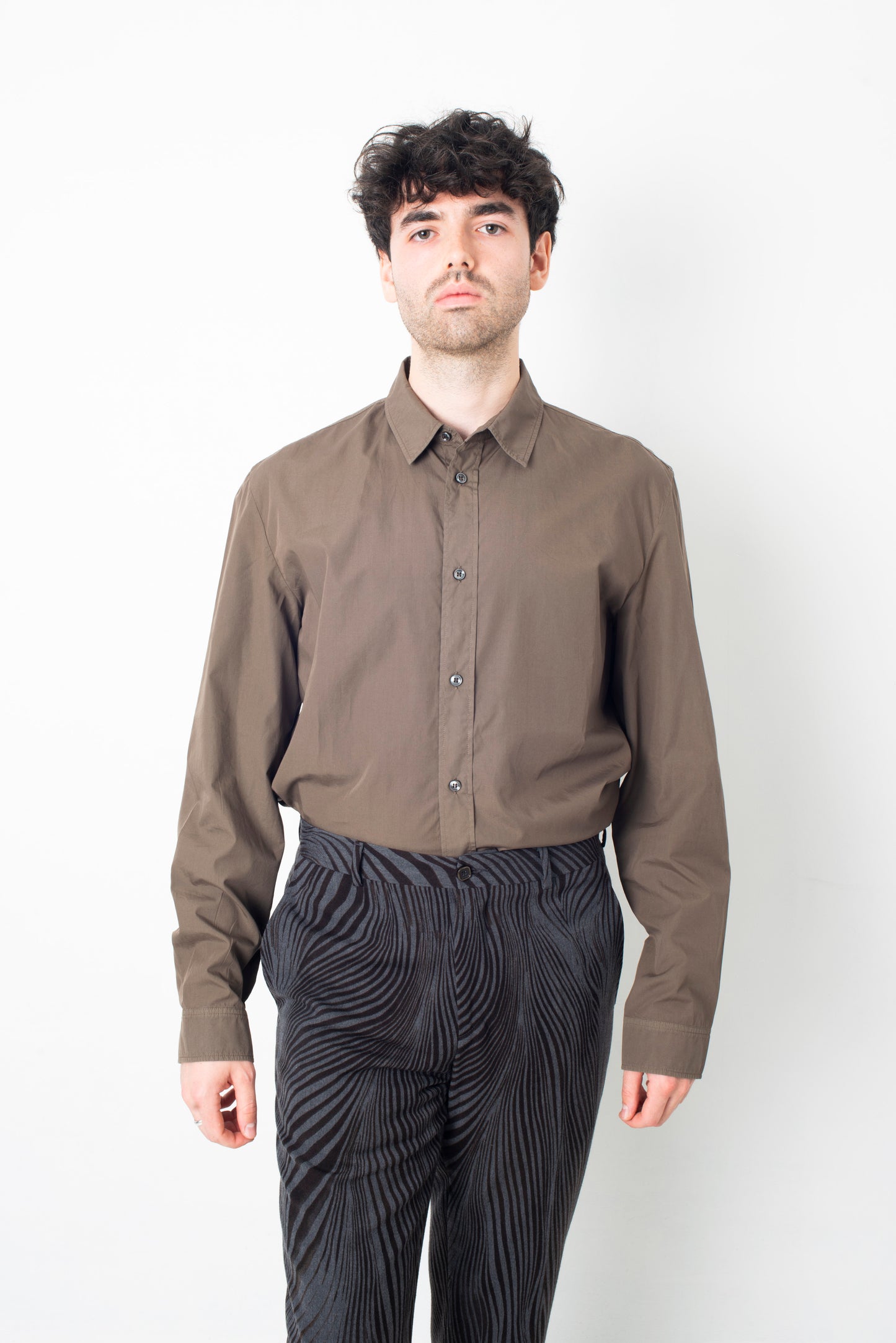 Martin Margiela khaki / brown cotton shirt