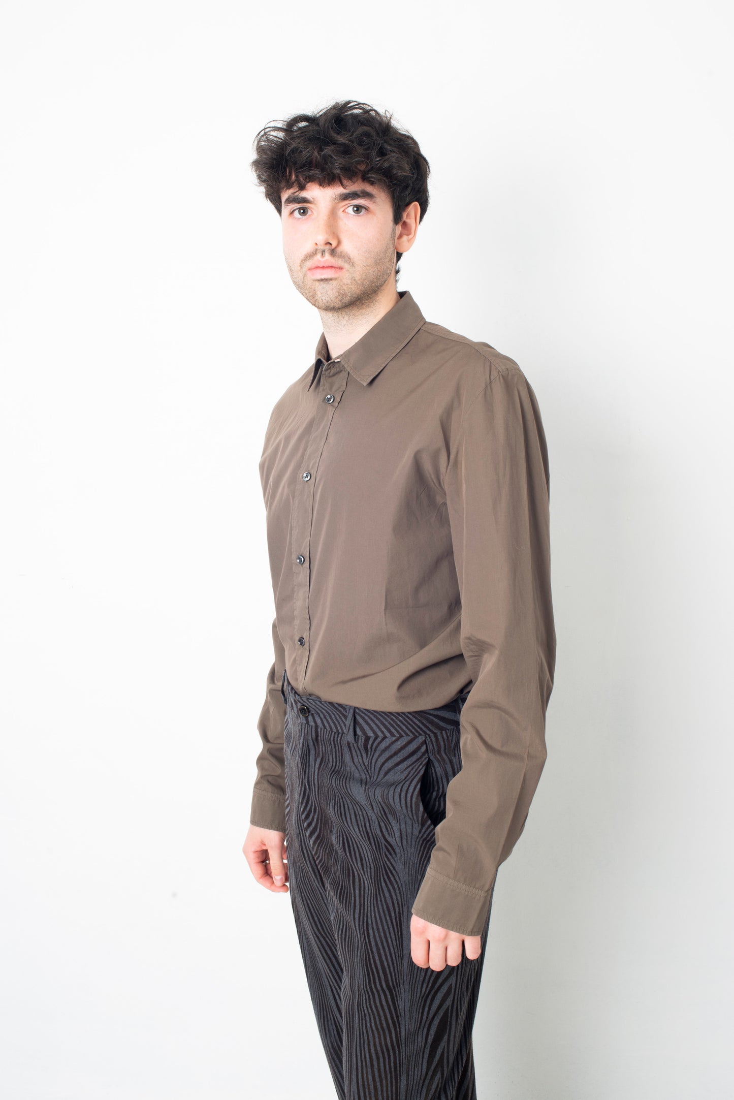 Martin Margiela khaki / brown cotton shirt
