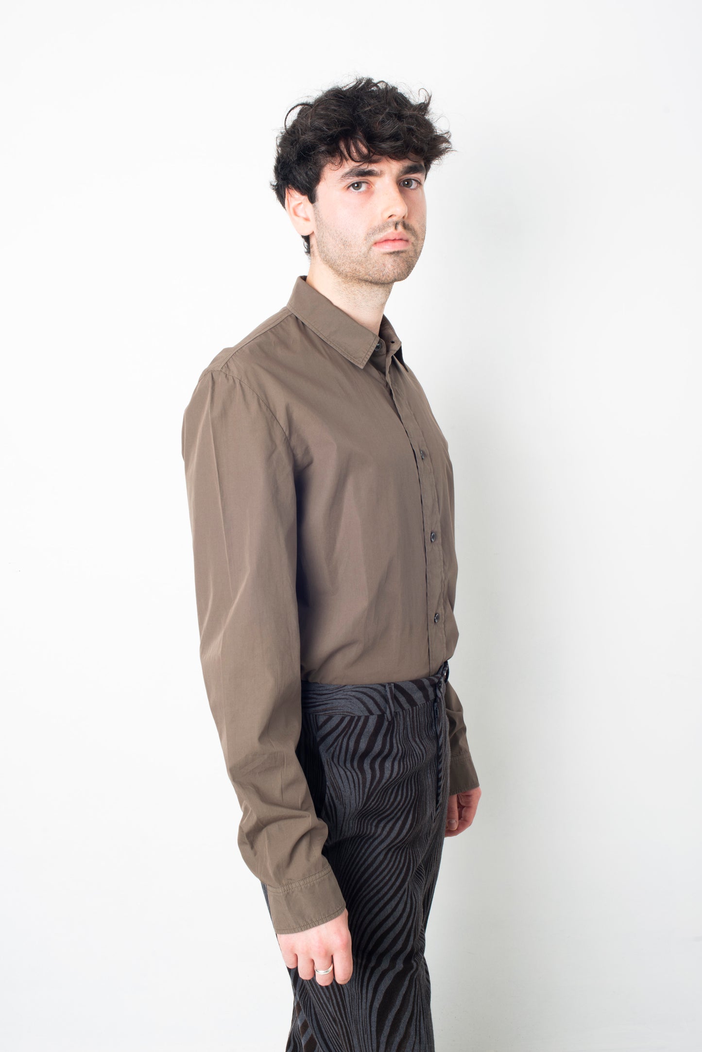 Martin Margiela khaki / brown cotton shirt