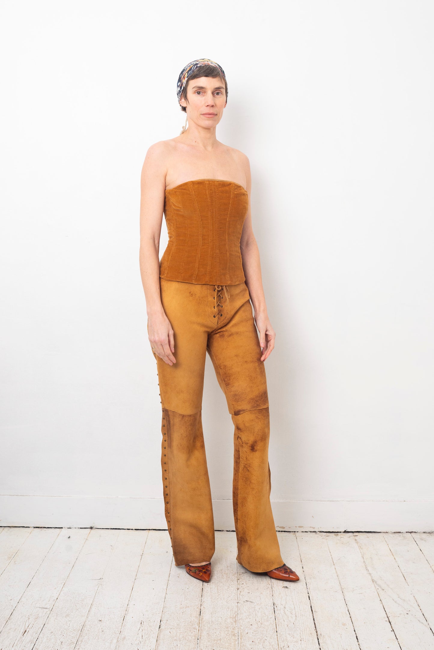 Vent Couvert 2000's low waisted suede flared trousers