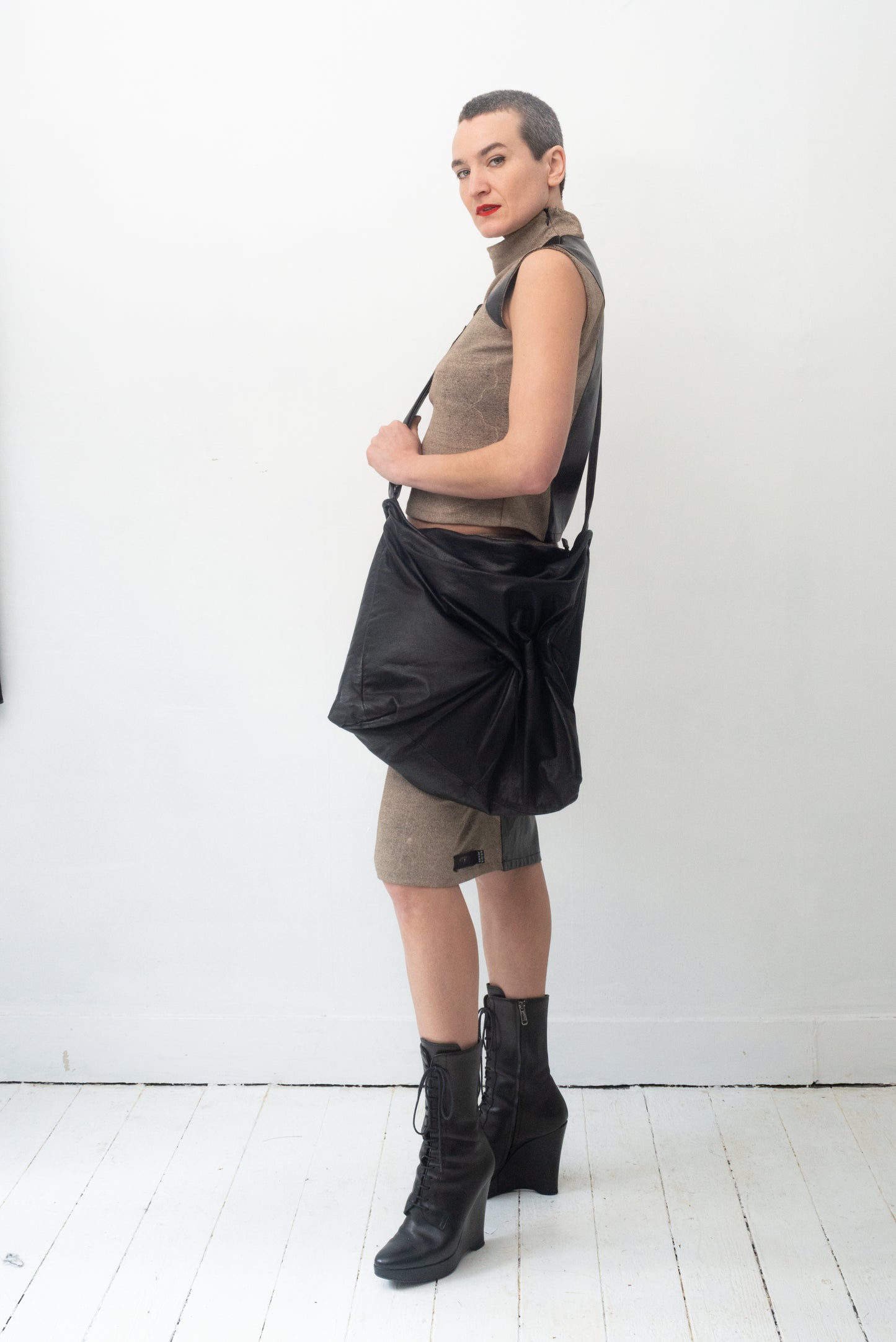Yohji Yamamoto Discord FW 2020 leather shoulder bag
