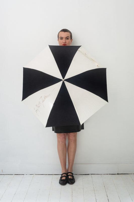 Jean Paul Gaultier 80's black and white striped umbrella