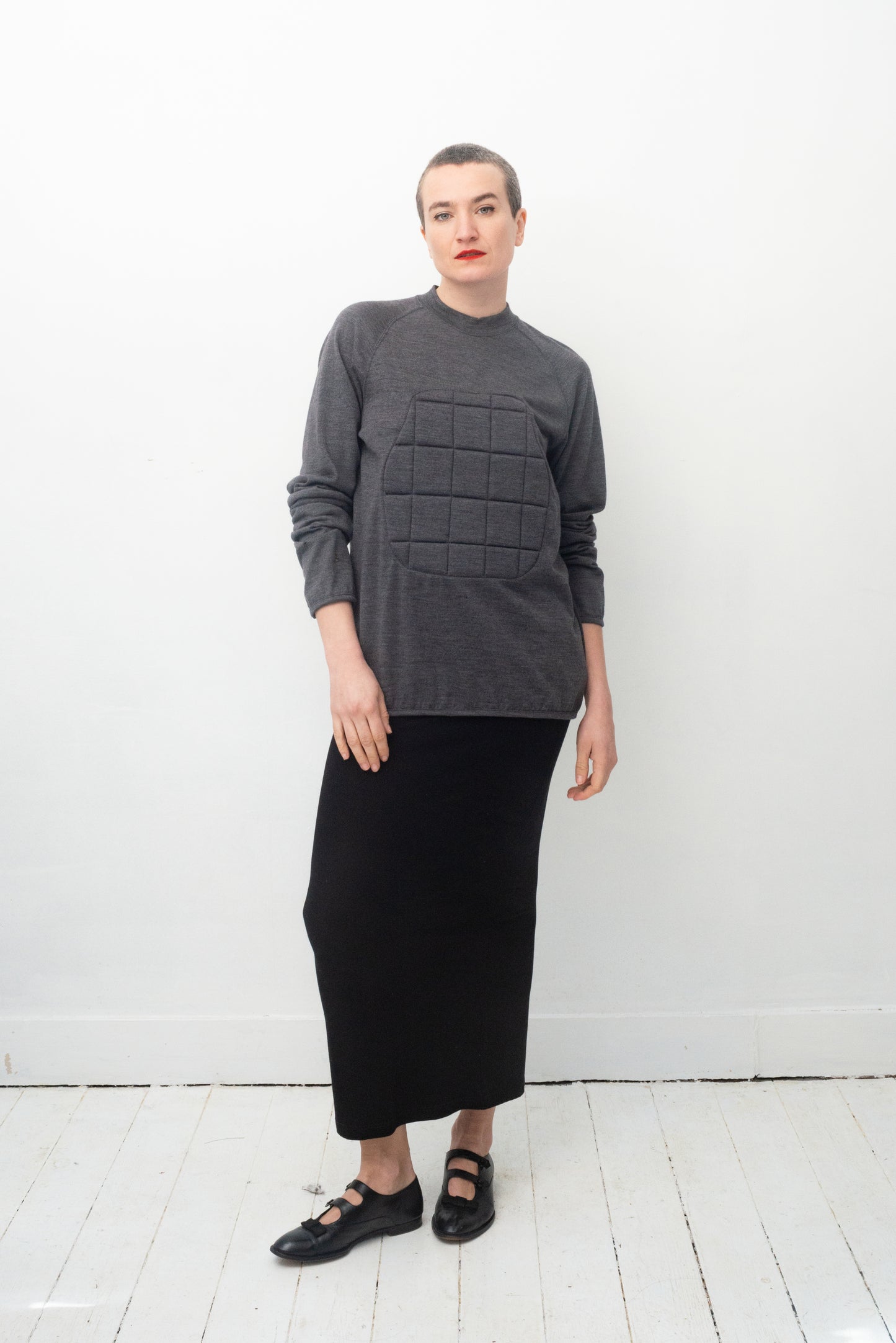Comme des Garçons AW 2010 3D bulletproof vest grey wool sweater