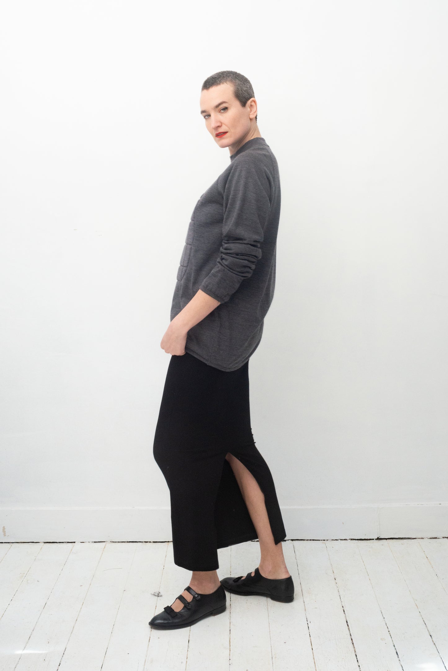 Comme des Garçons AW 2010 3D bulletproof vest grey wool sweater