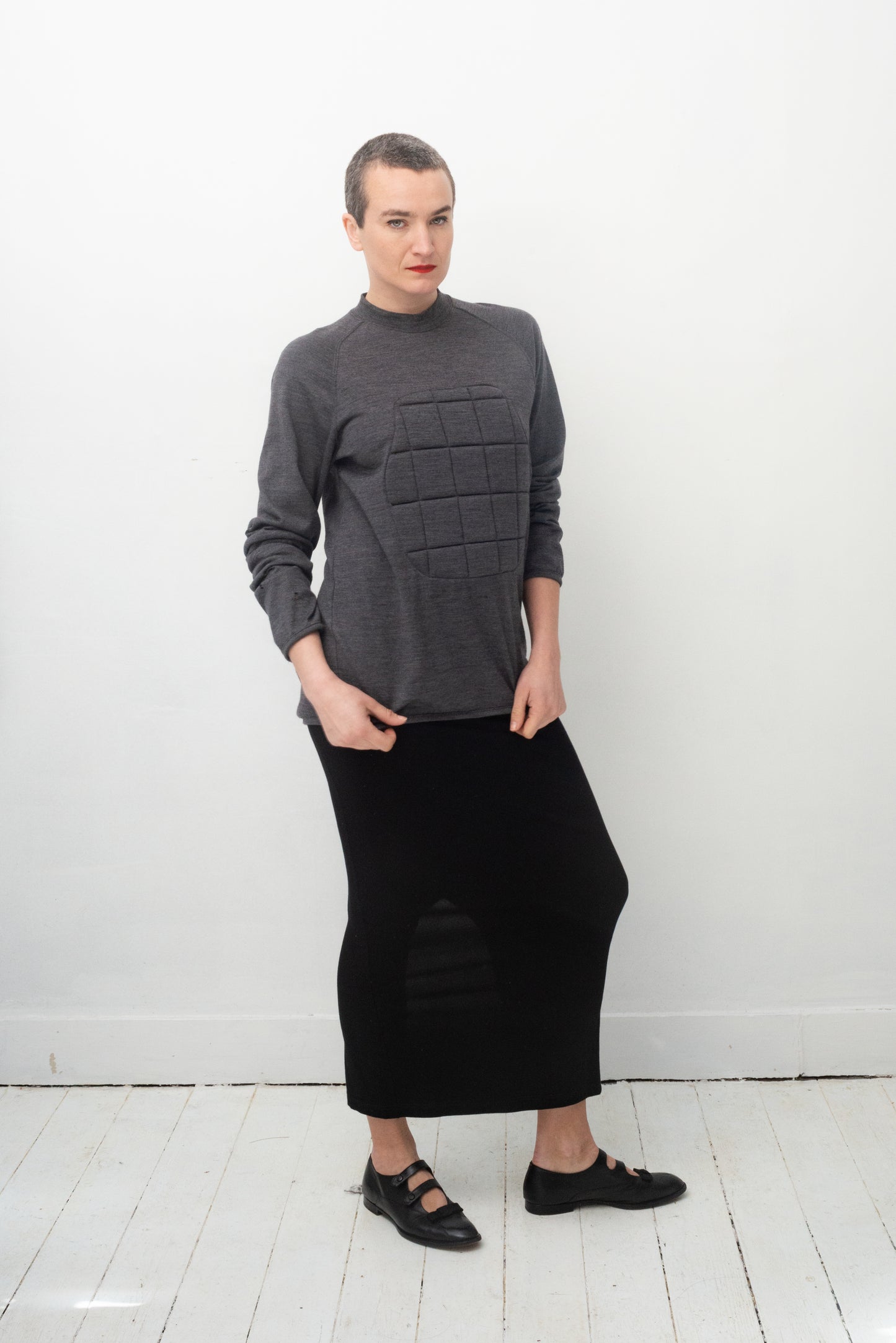 Comme des Garçons AW 2010 3D bulletproof vest grey wool sweater