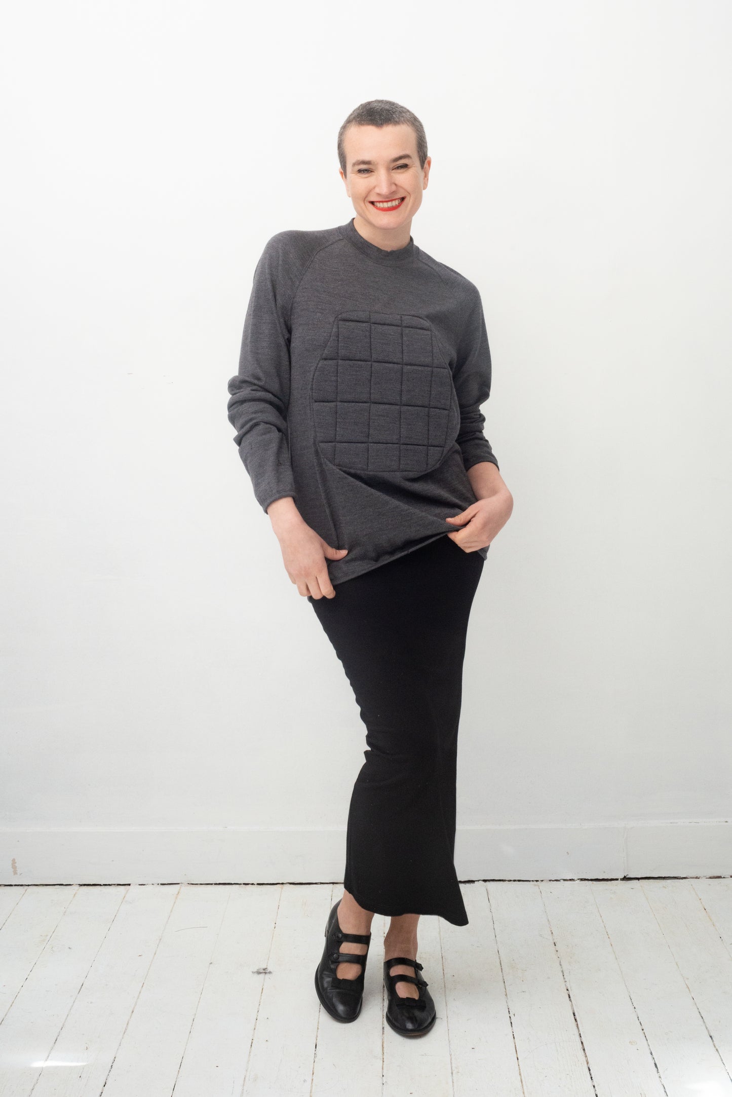 Comme des Garçons AW 2010 3D bulletproof vest grey wool sweater