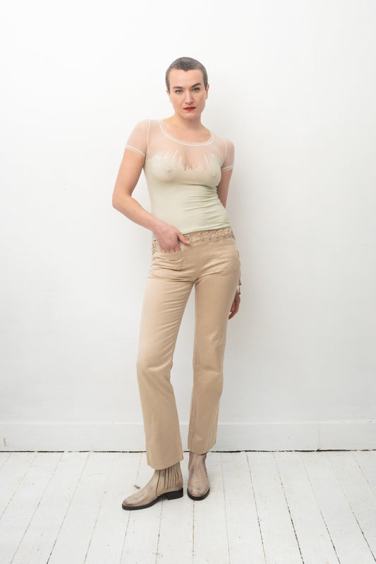 Roberto Cavalli 2000's mesh mint green top